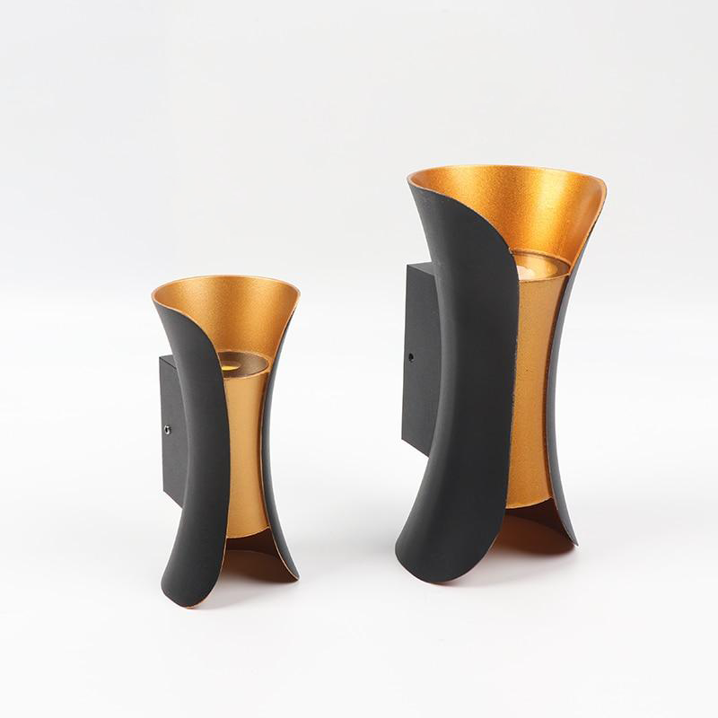 Ray Design Gebogene LED Außenwandleuchte Gold/Schwarz/Weiß Garten/Flur Metall