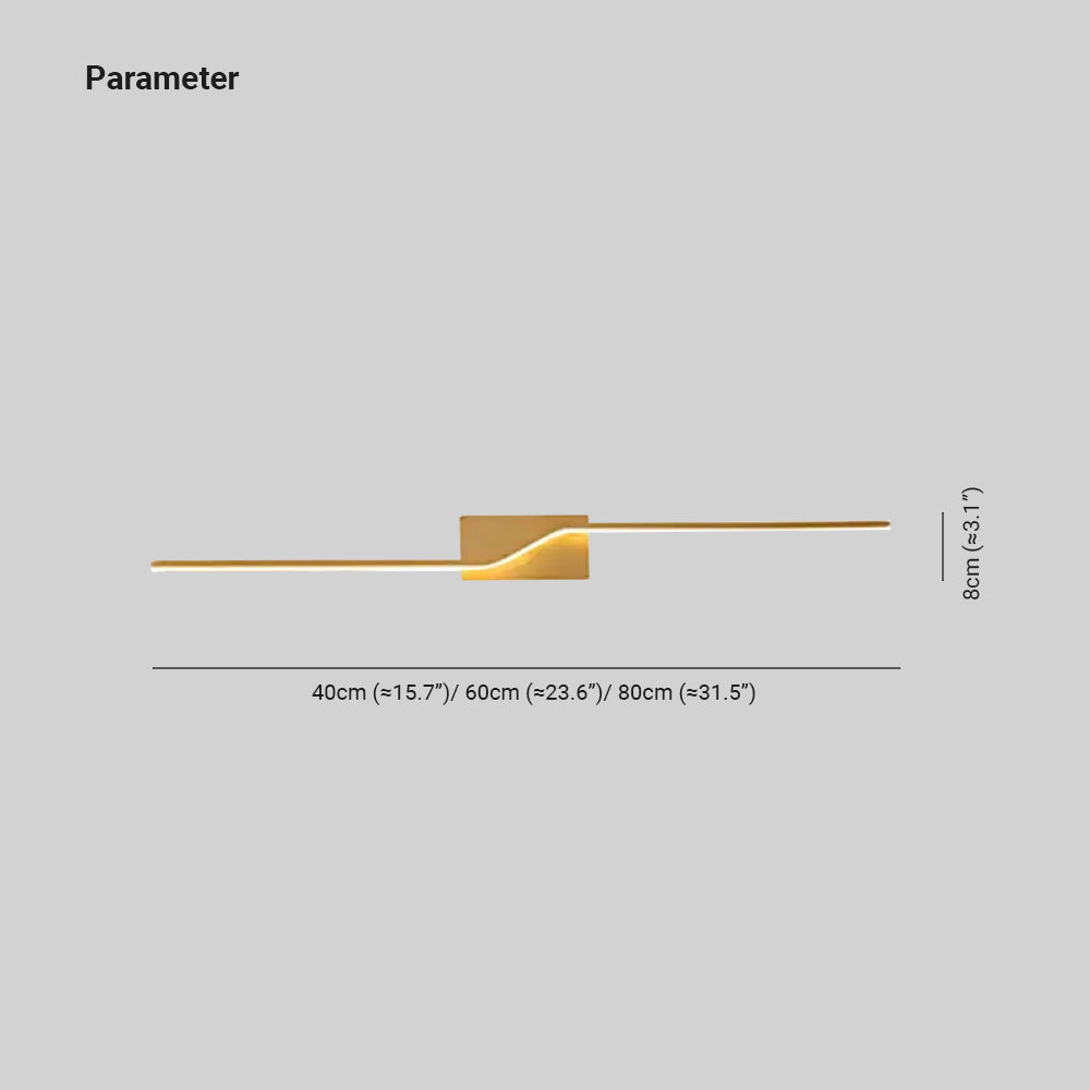 Arisha Minimalistische Linear LED Wandleuchte Schwarz/Gold Schlafzimmer Metall