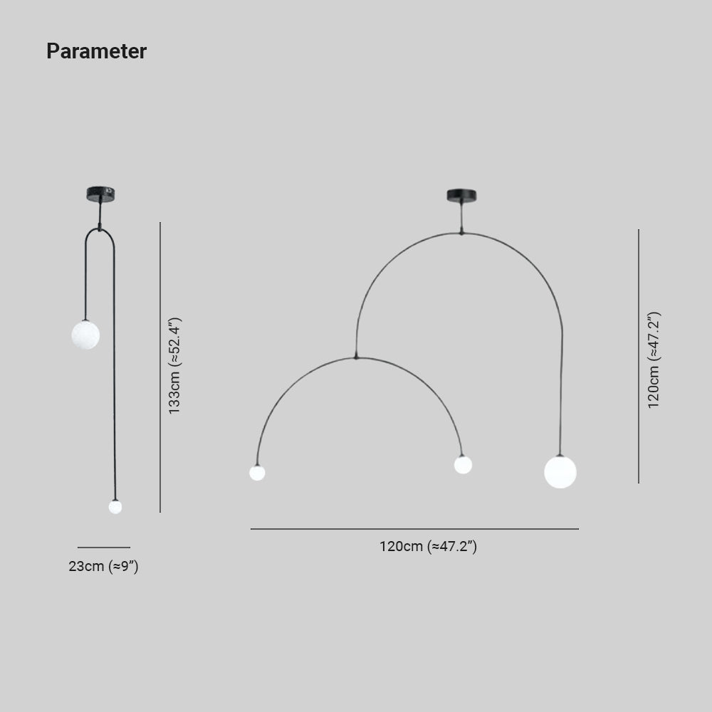 Avi Minimalistische LED Pendelleuchte Schlafzimmer Schwarz Glas