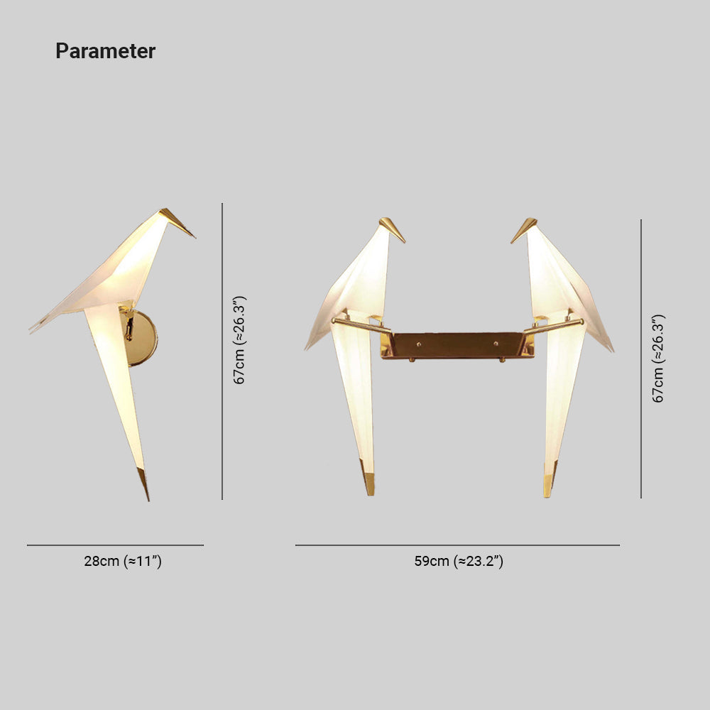 Arisha Design Vogel LED Innenwandleuchte Metall Wohn/Schlafzimmer