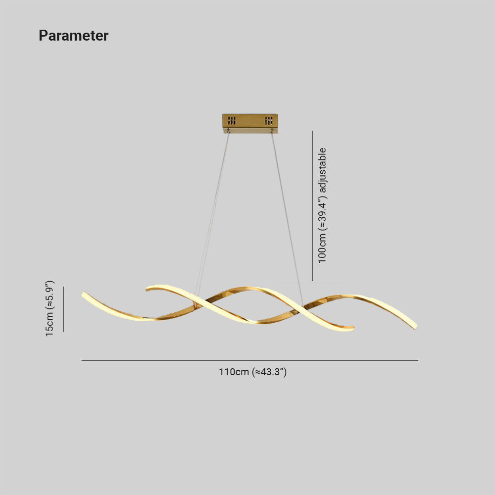 Arisha Pendelleuchte,Wellig Linear