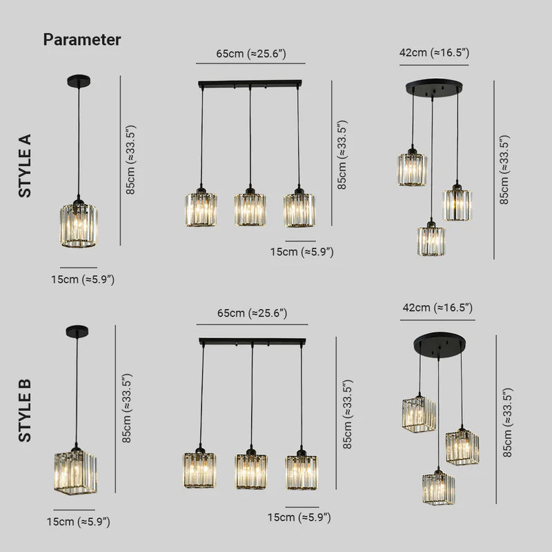 Herbert Modern Rund/Quadrat LED Pendelleuchte Schwarz/Gold Wohnzimmer/Küche