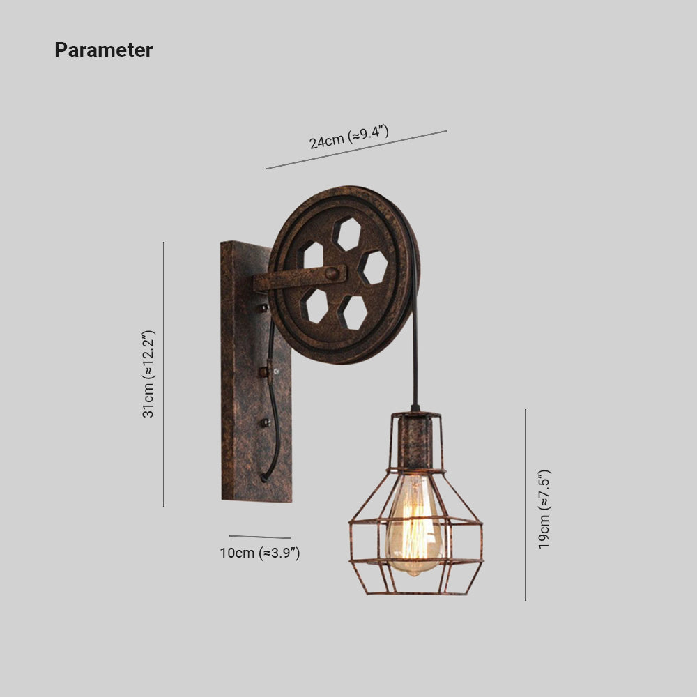 Silva Modern Wandleuchte, Metall, Rost/Bronze/Schwarz, Schlafzimmer
