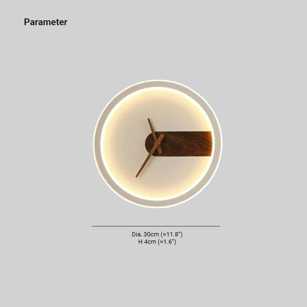 Arisha Modern Uhr LED Innenwandleuchte Schwarz Schlaf/Wohnzimmer