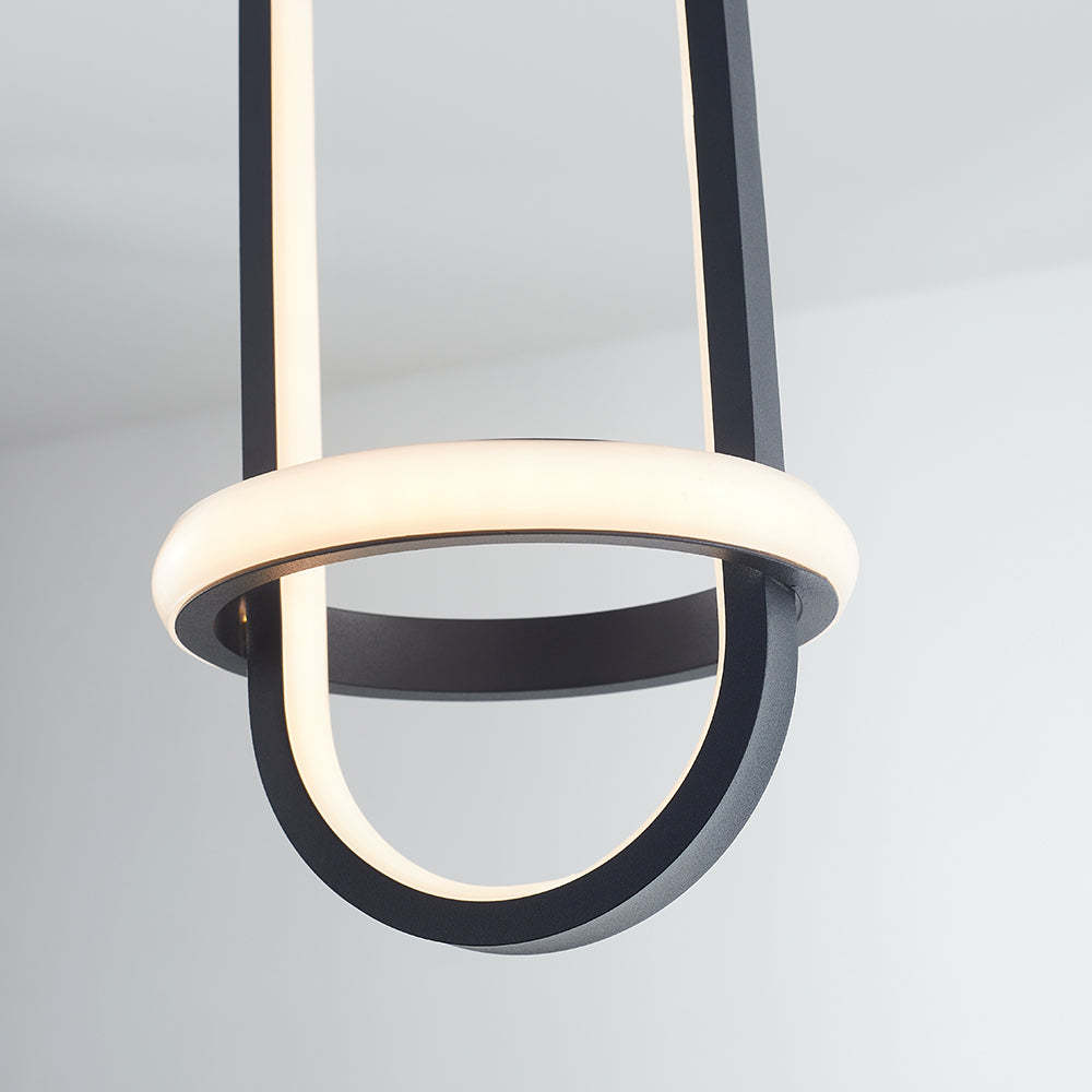 Arisha Modern Minimalistisch LED Ring Pendelleuchte Schwarz/Gold Schlafzimmer Metall