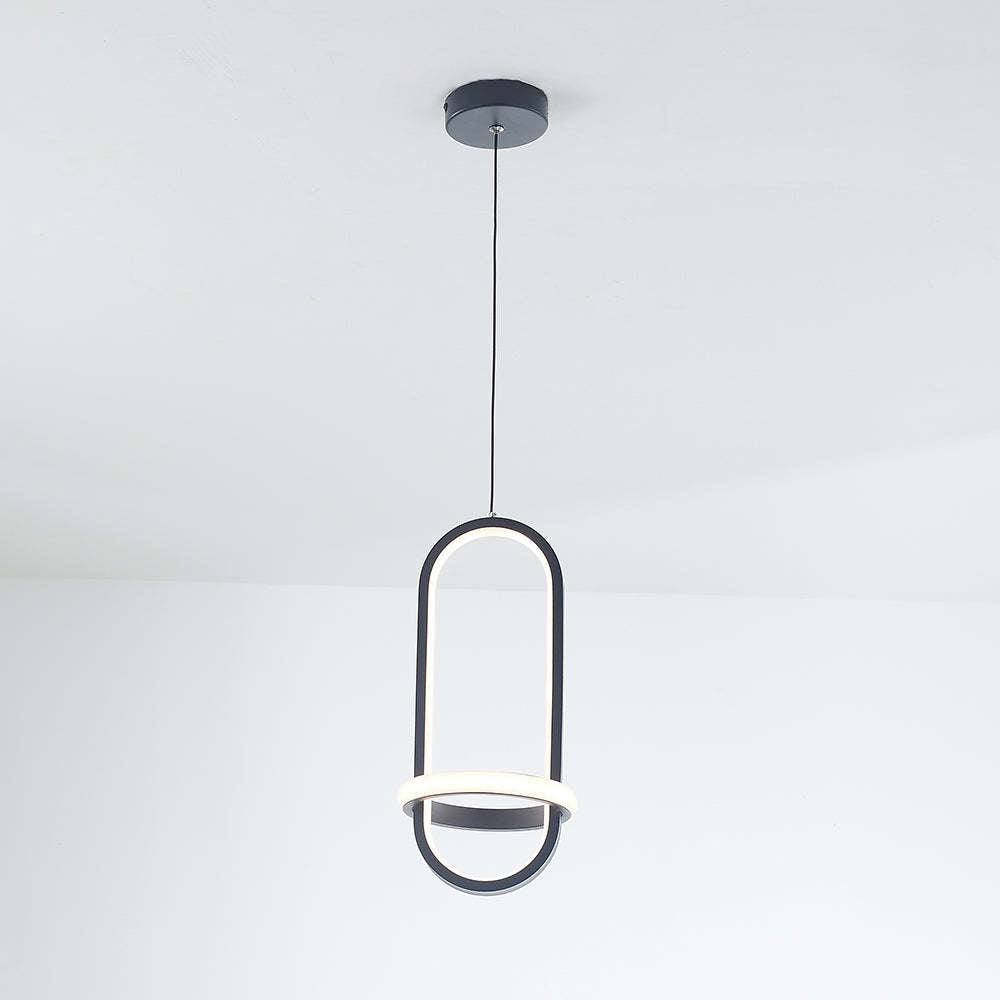 Arisha Modern Minimalistisch LED Ring Pendelleuchte Schwarz/Gold Schlafzimmer Metall