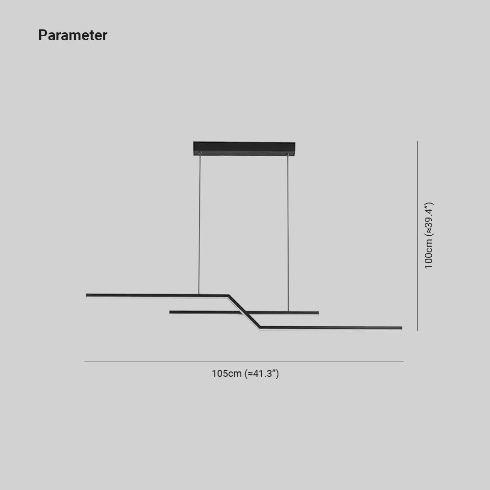 Arisha Modern Minimalistische Parallel Gefaltete Lineare LED Pendelleuchte Wohn/Schlaf/EsszimmerSchwarz/Gold Dimmbar