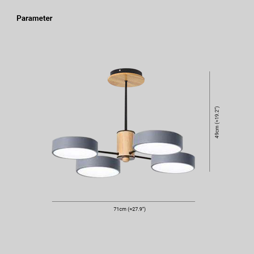 Arisha Modern Kronleuchter Geometrische Wohnzimmer, Metall Holz, 3 Farben-Letslighting