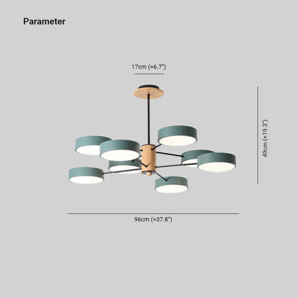Arisha Modern Kronleuchter Geometrische Wohnzimmer, Metall Holz, 3 Farben-Letslighting