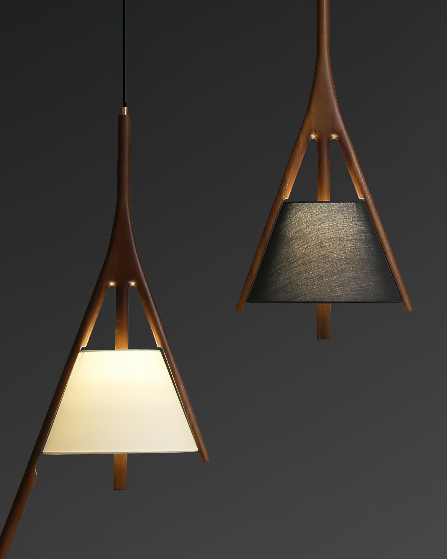 Zovenarae Dreieckige Pendelleuchte aus Holz-Letslighting