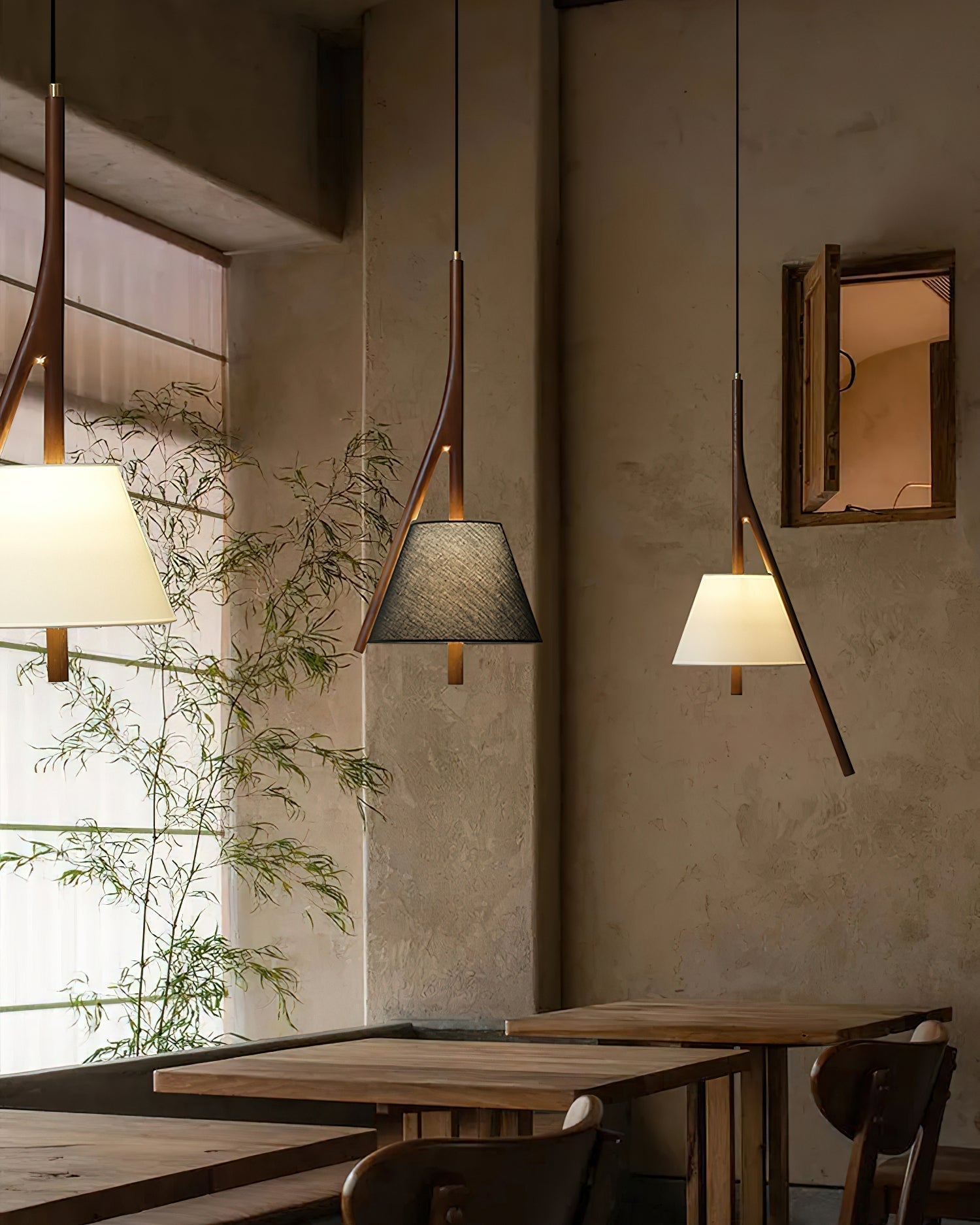 Zovenarae Dreieckige Pendelleuchte aus Holz-Letslighting