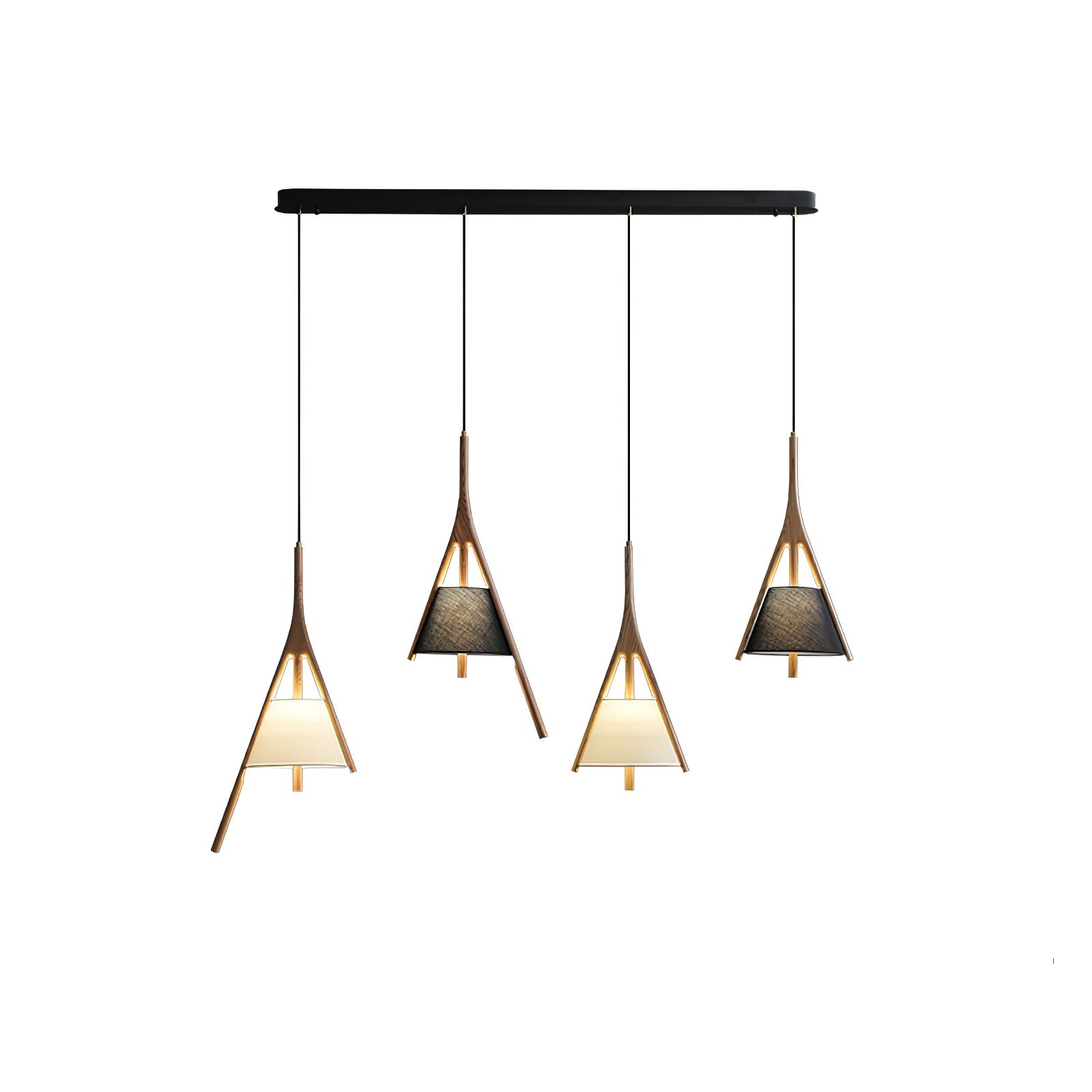 Zovenarae Dreieckige Pendelleuchte aus Holz-Letslighting