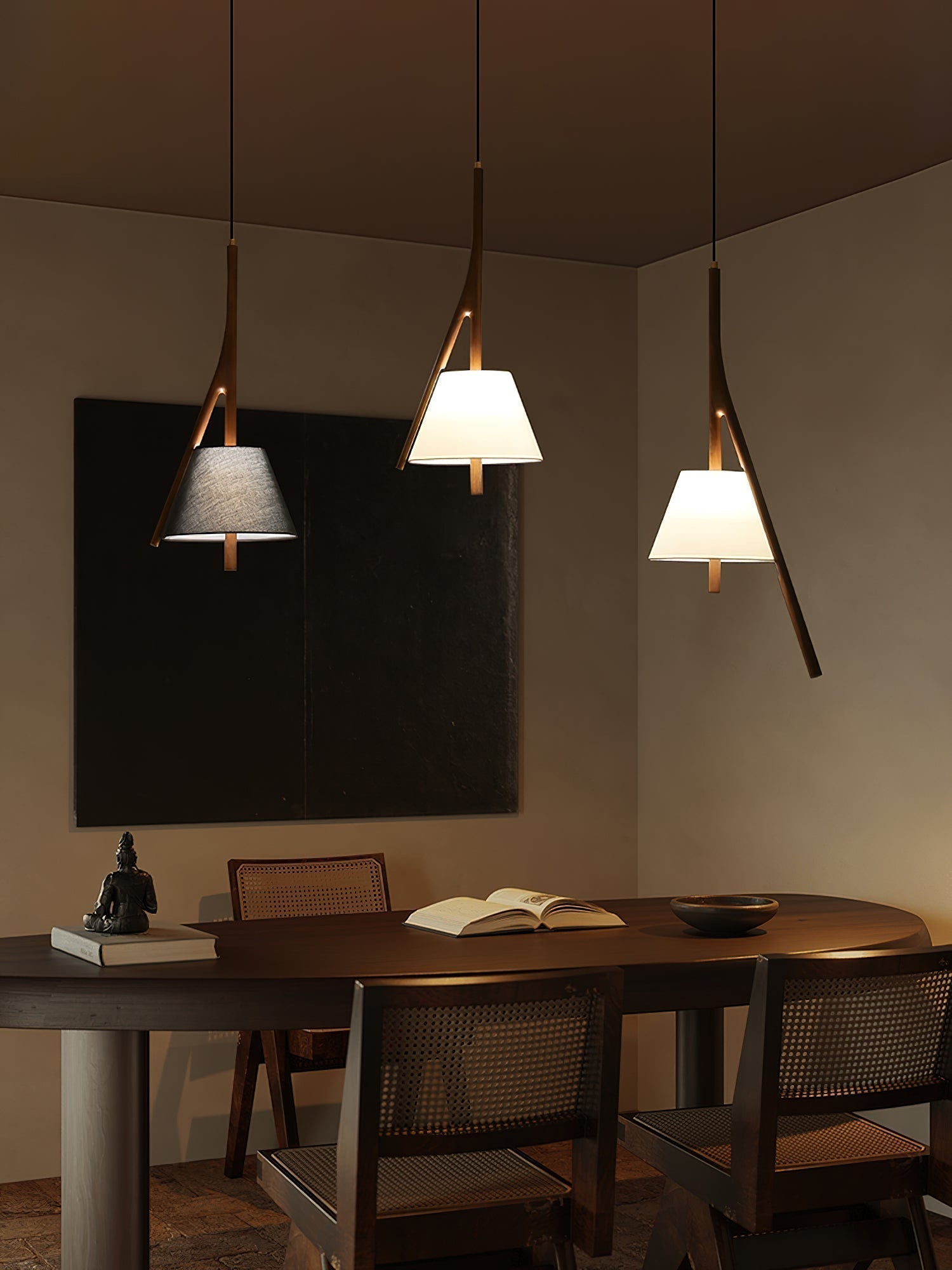 Zovenarae Dreieckige Pendelleuchte aus Holz-Letslighting