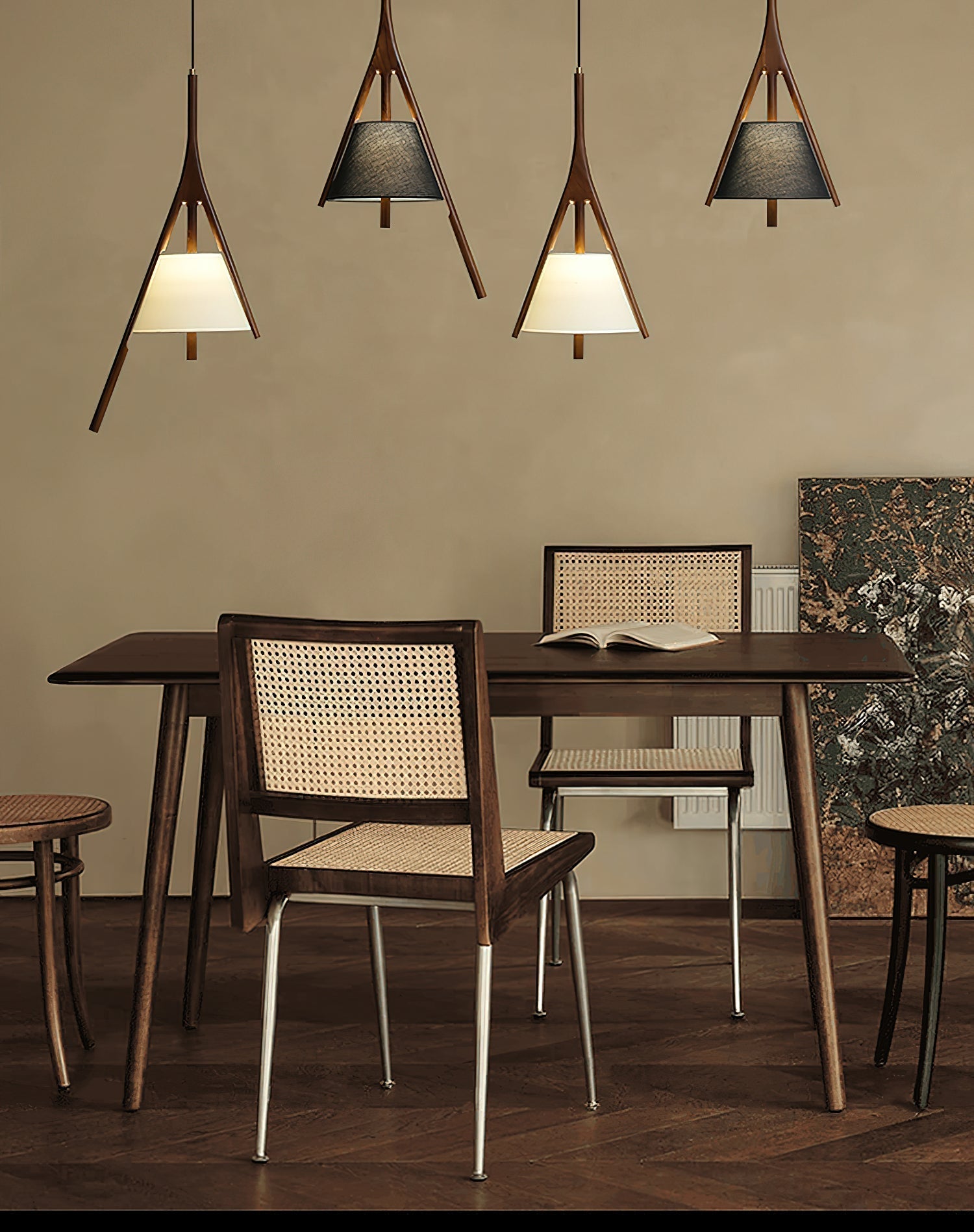 Zovenarae Dreieckige Pendelleuchte aus Holz-Letslighting
