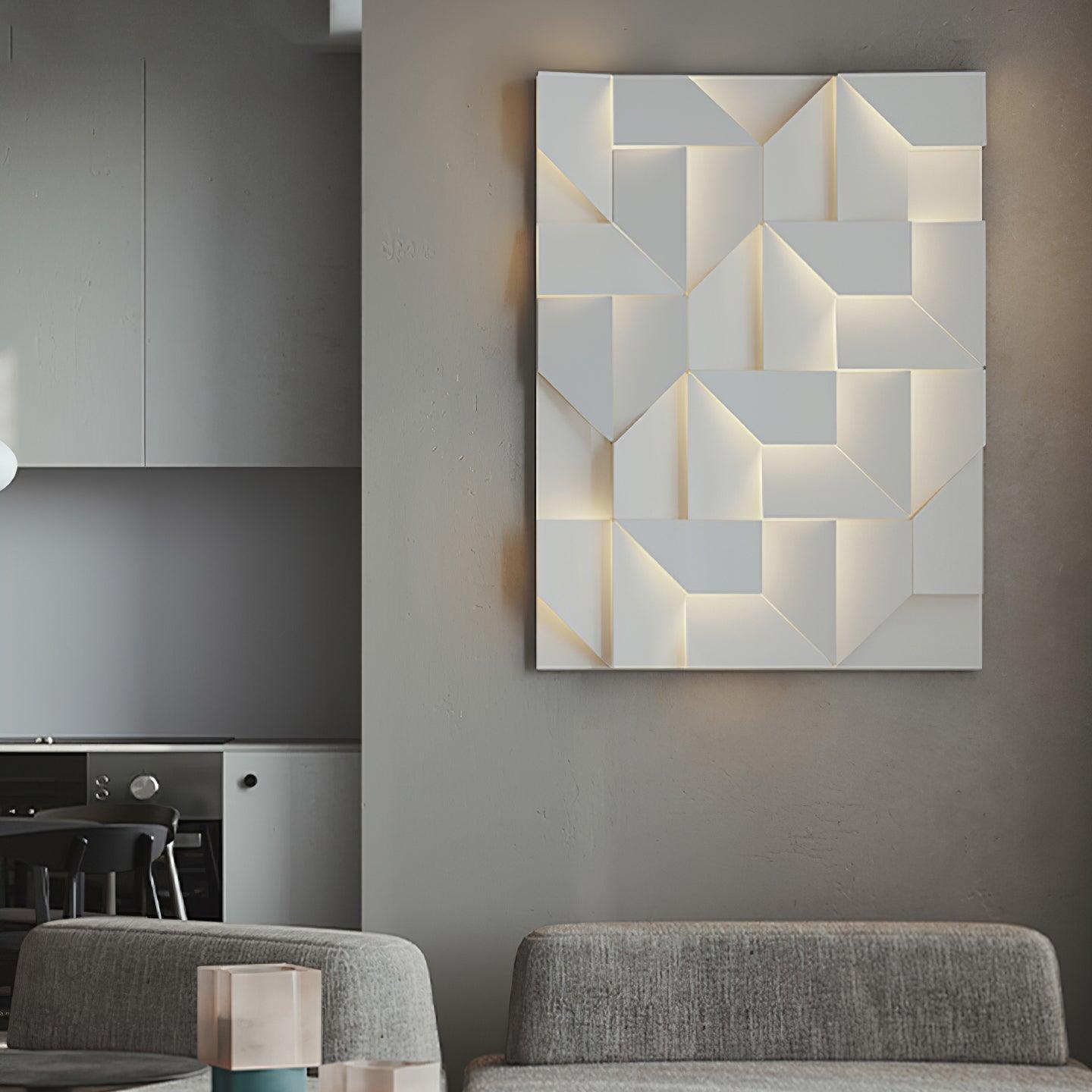 Wandleuchte 3D Geometrisch Panels Geschichtet Licht Kunst Fernbedienung Dimmen Modern-Letslighting