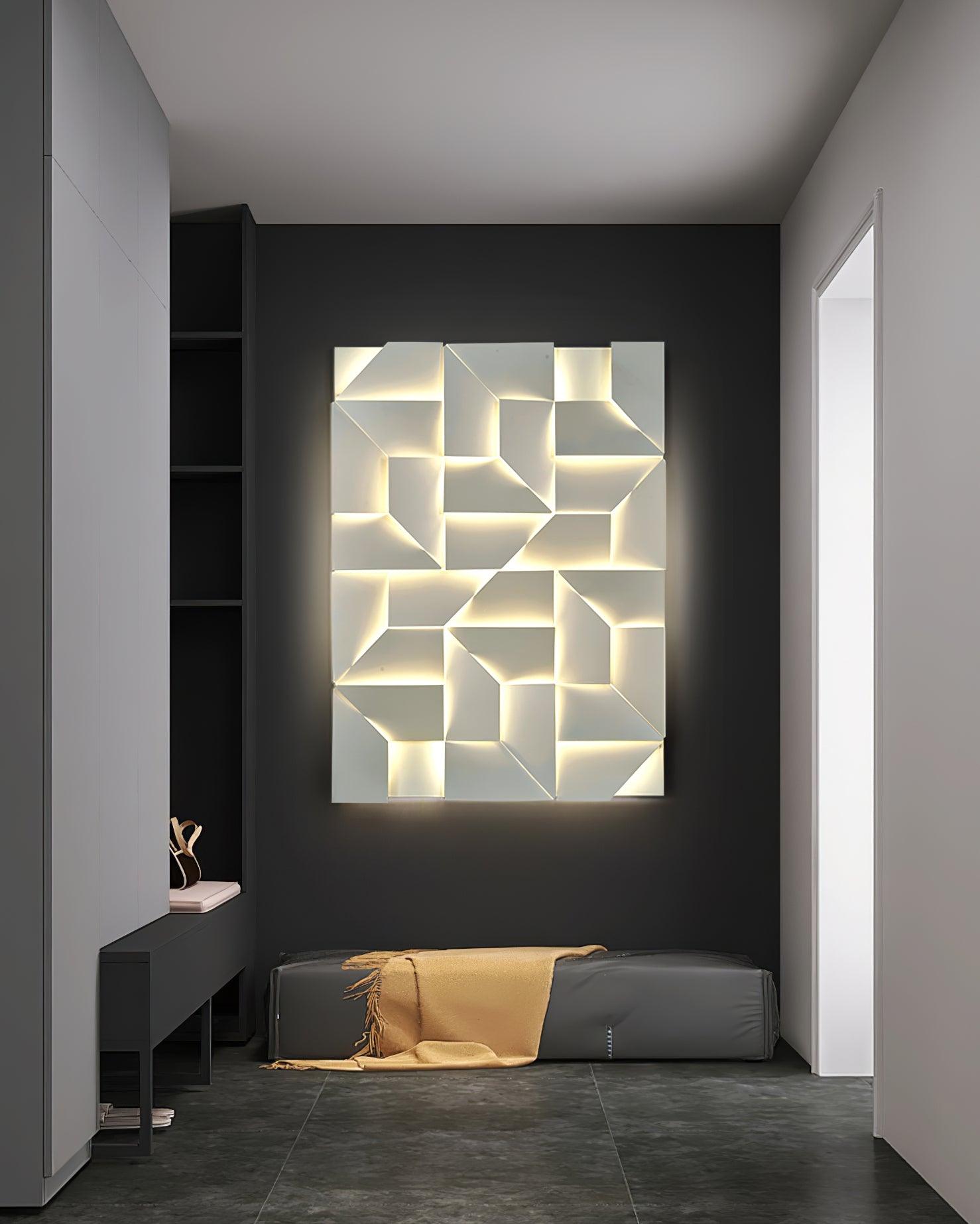 Wandleuchte 3D Geometrisch Panels Geschichtet Licht Kunst Fernbedienung Dimmen Modern-Letslighting