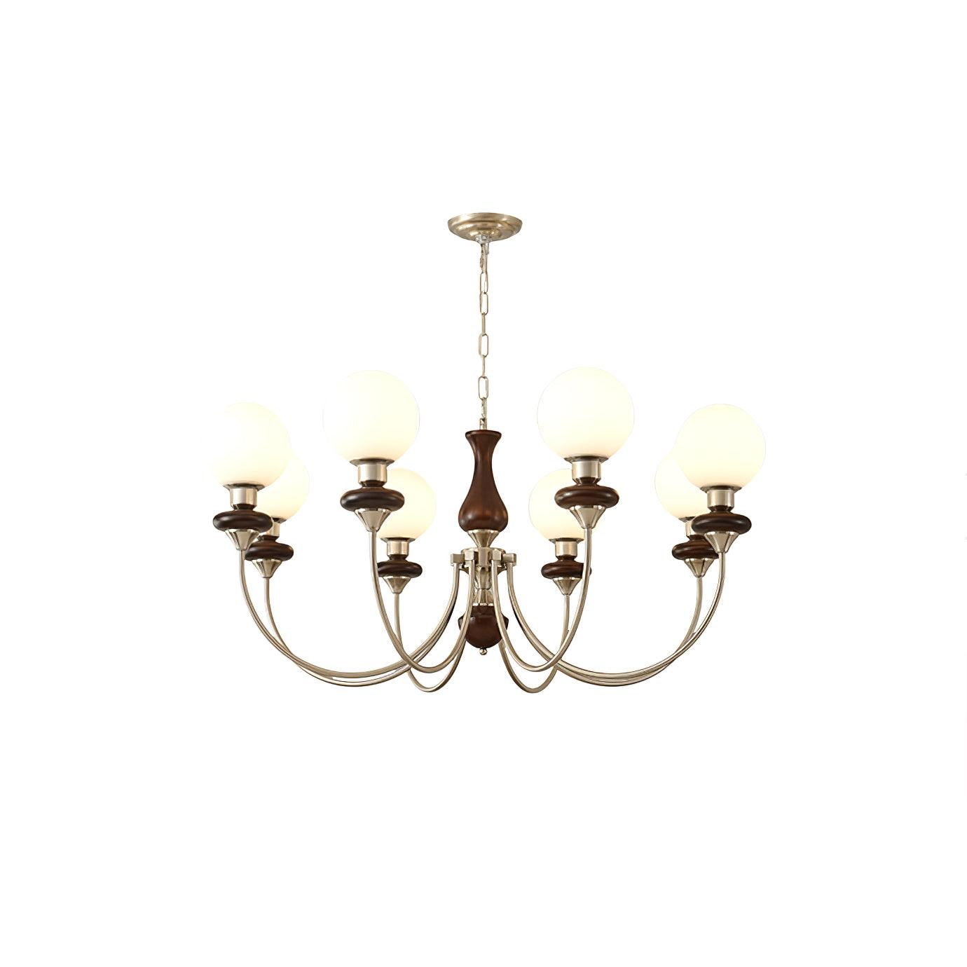 Lustra Kronleuchter Retro Messing Walnuss Glas-Letslighting