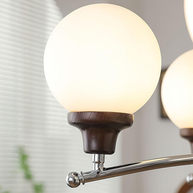 Lustra Kronleuchter Walnuss Glaskugeln-Letslighting