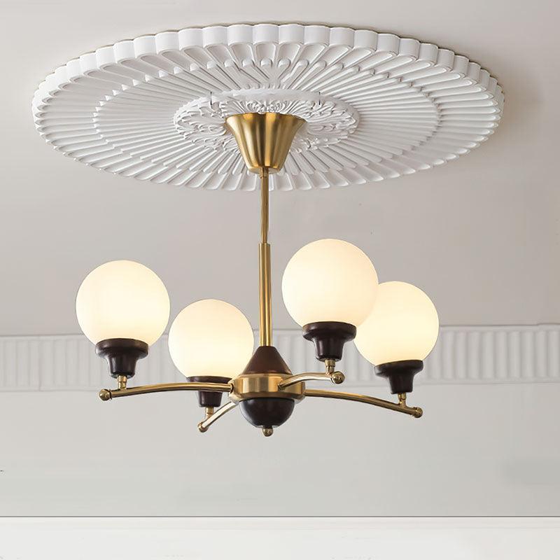Lustra Kronleuchter Walnuss Glaskugeln-Letslighting