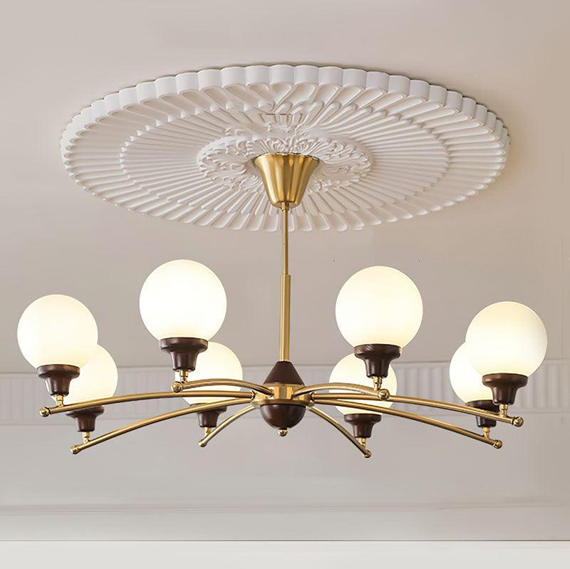 Lustra Kronleuchter Walnuss Glaskugeln-Letslighting