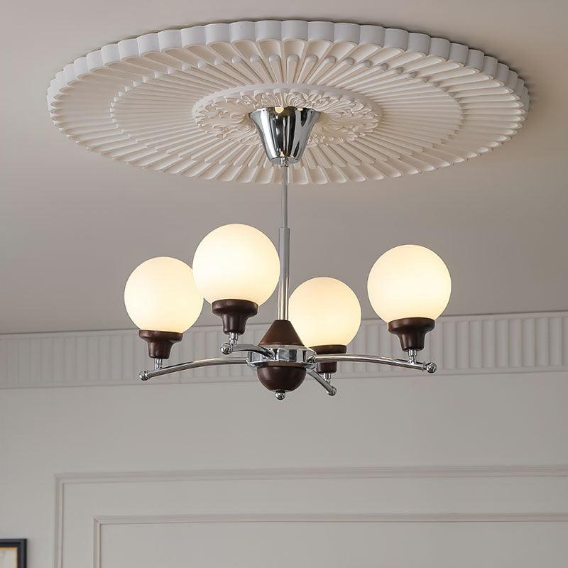 Lustra Kronleuchter Walnuss Glaskugeln-Letslighting