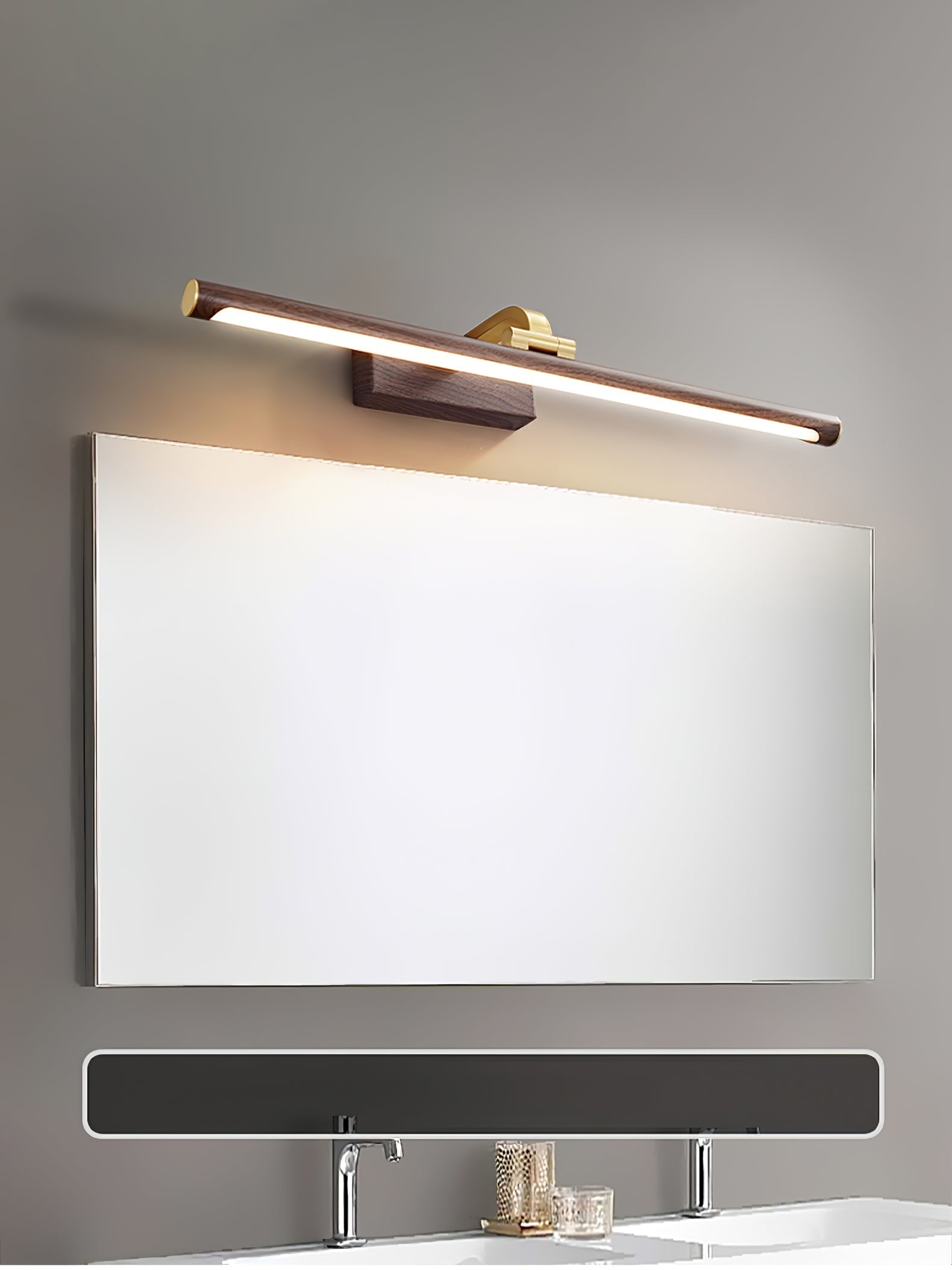 Walnut Color Linear LED Wall Light - Blowlighting