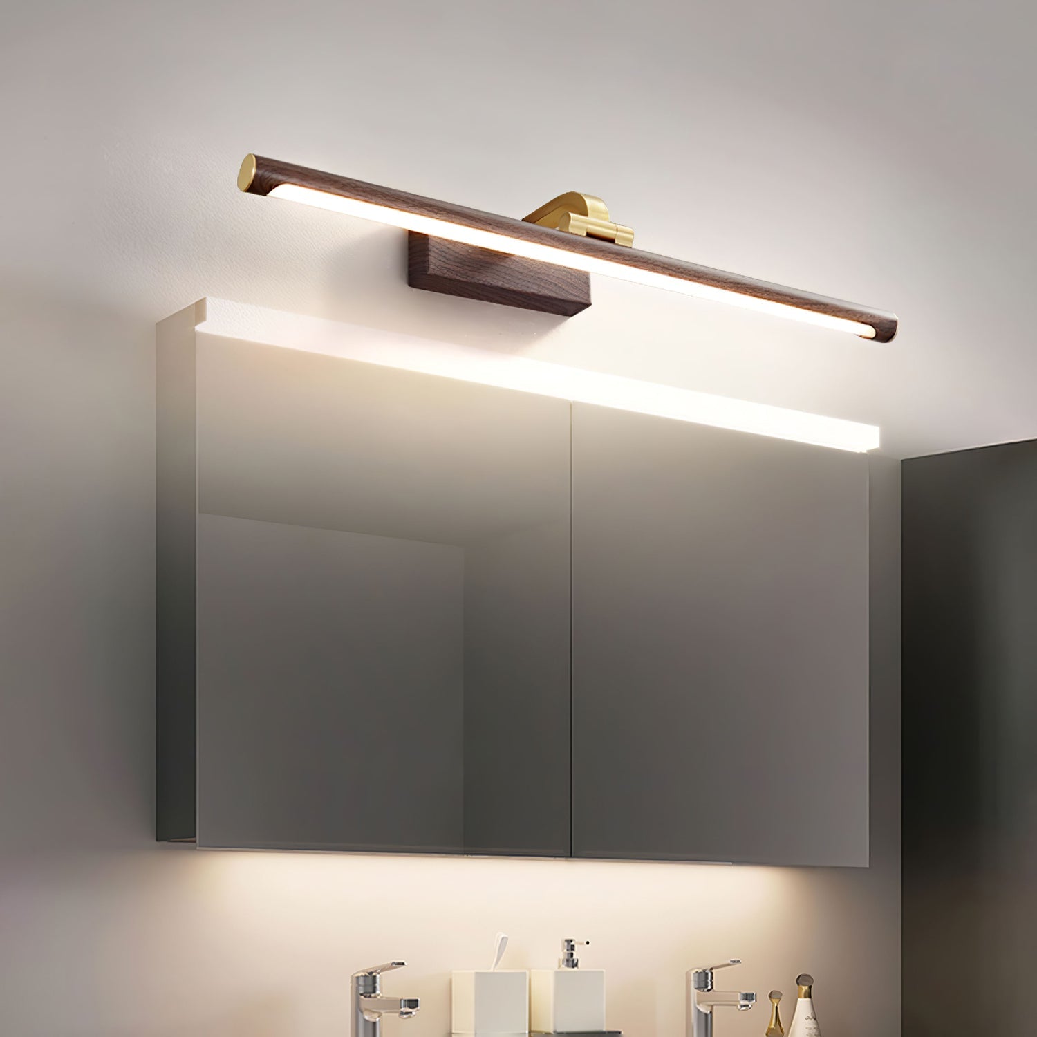Walnut Color Linear LED Wall Light - Blowlighting