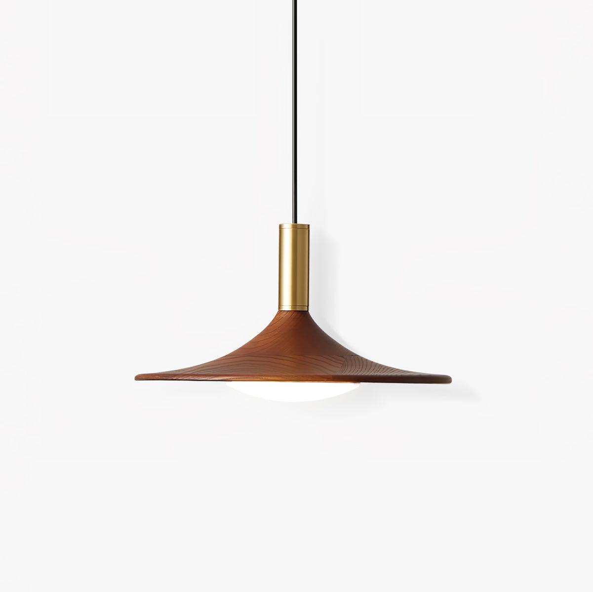 Walnut Wood Dish Pendant Light - Blowlighting