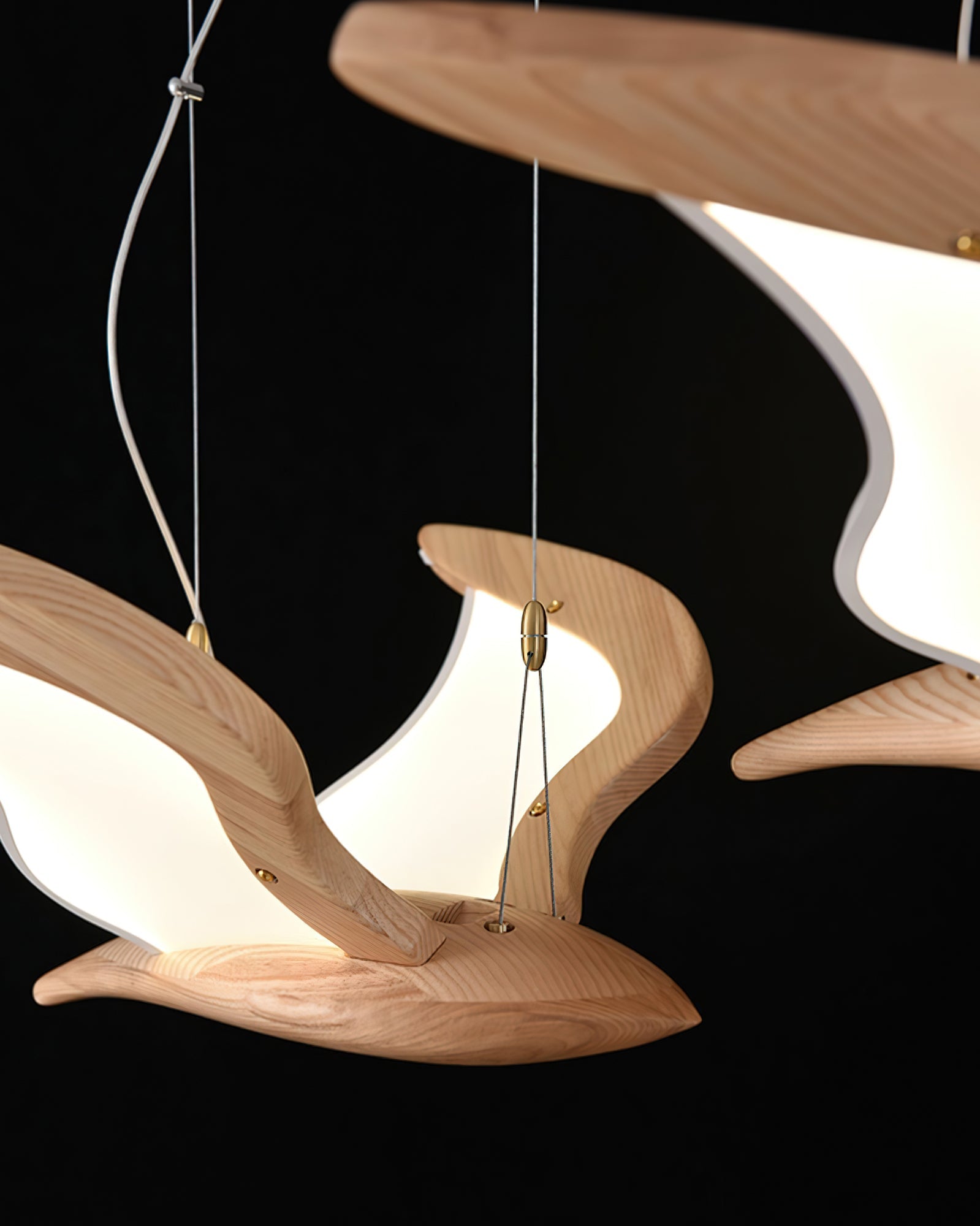 Lustra Kronleuchter Vogelform Holz Skulptur-Letslighting