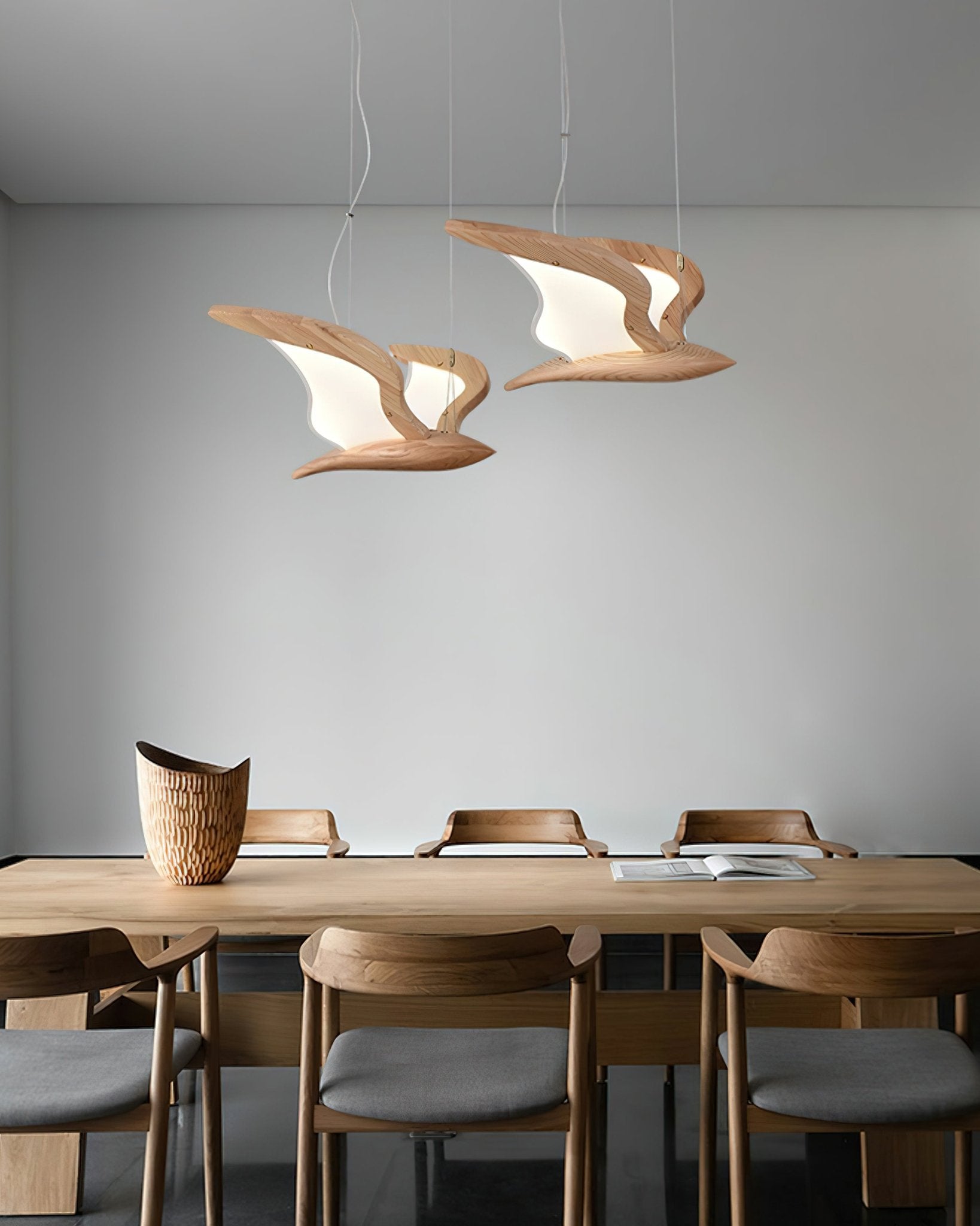 Lustra Kronleuchter Vogelform Holz Skulptur-Letslighting