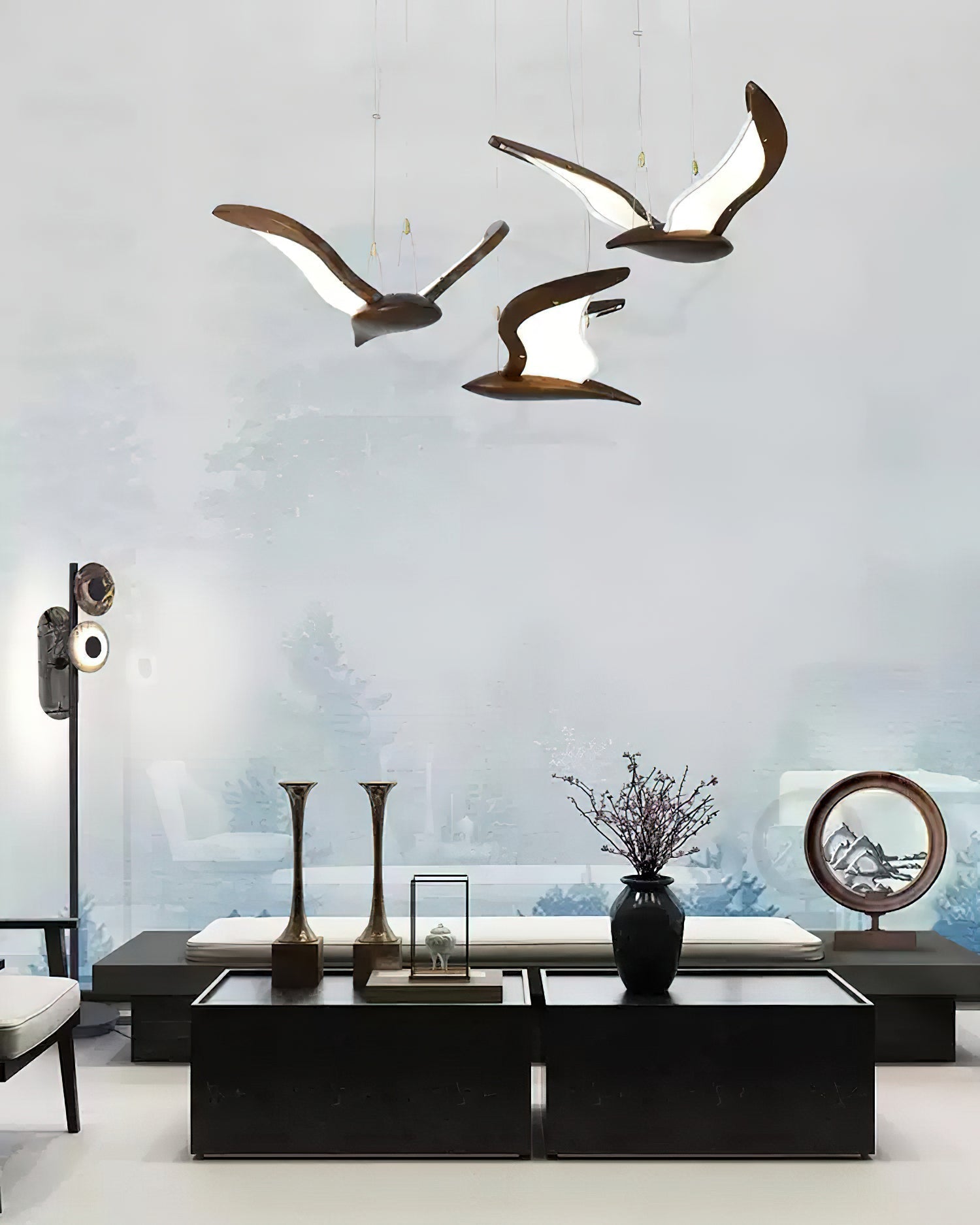 Lustra Kronleuchter Vogelform Holz Skulptur-Letslighting