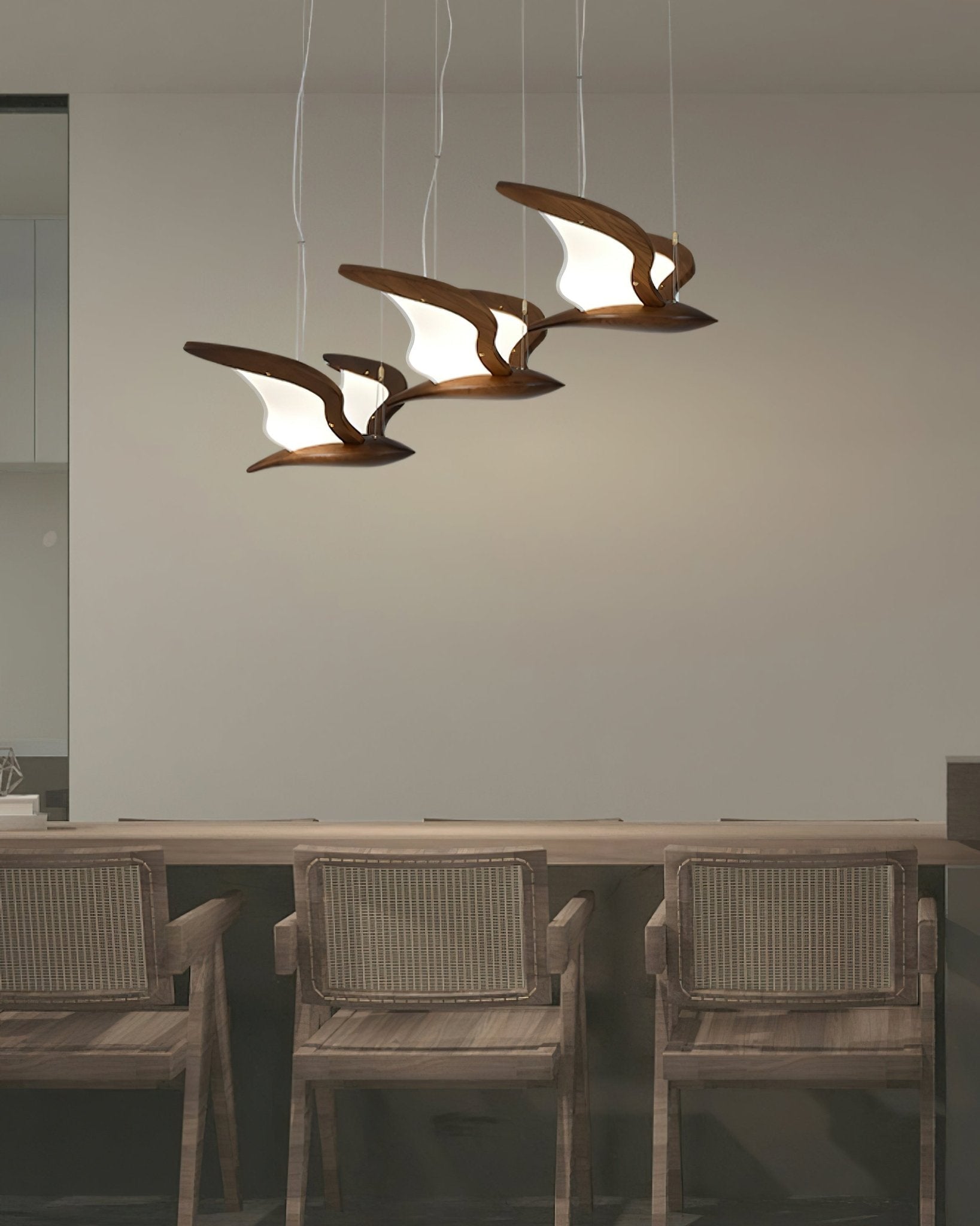 Lustra Kronleuchter Vogelform Holz Skulptur-Letslighting