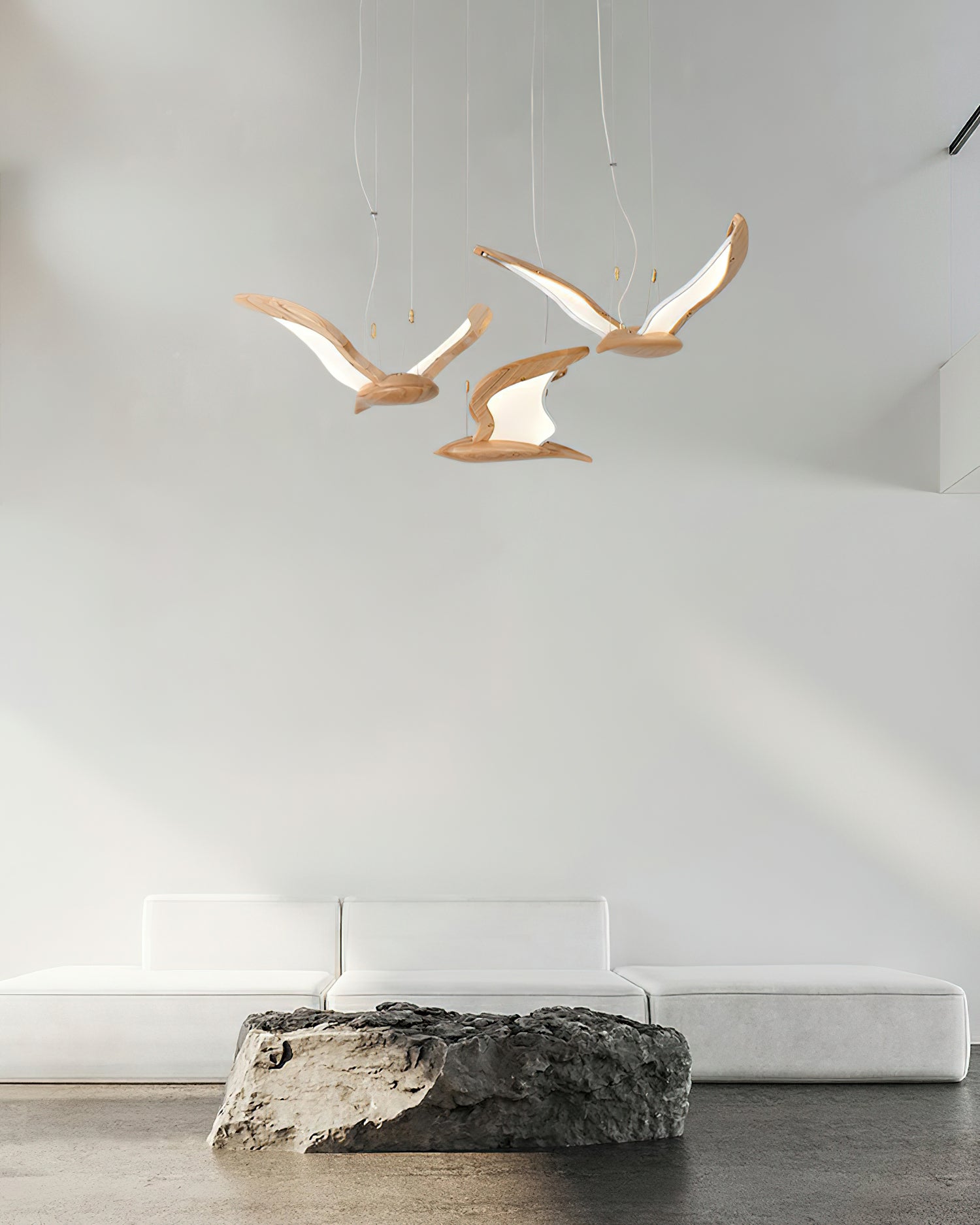 Lustra Kronleuchter Vogelform Holz Skulptur-Letslighting