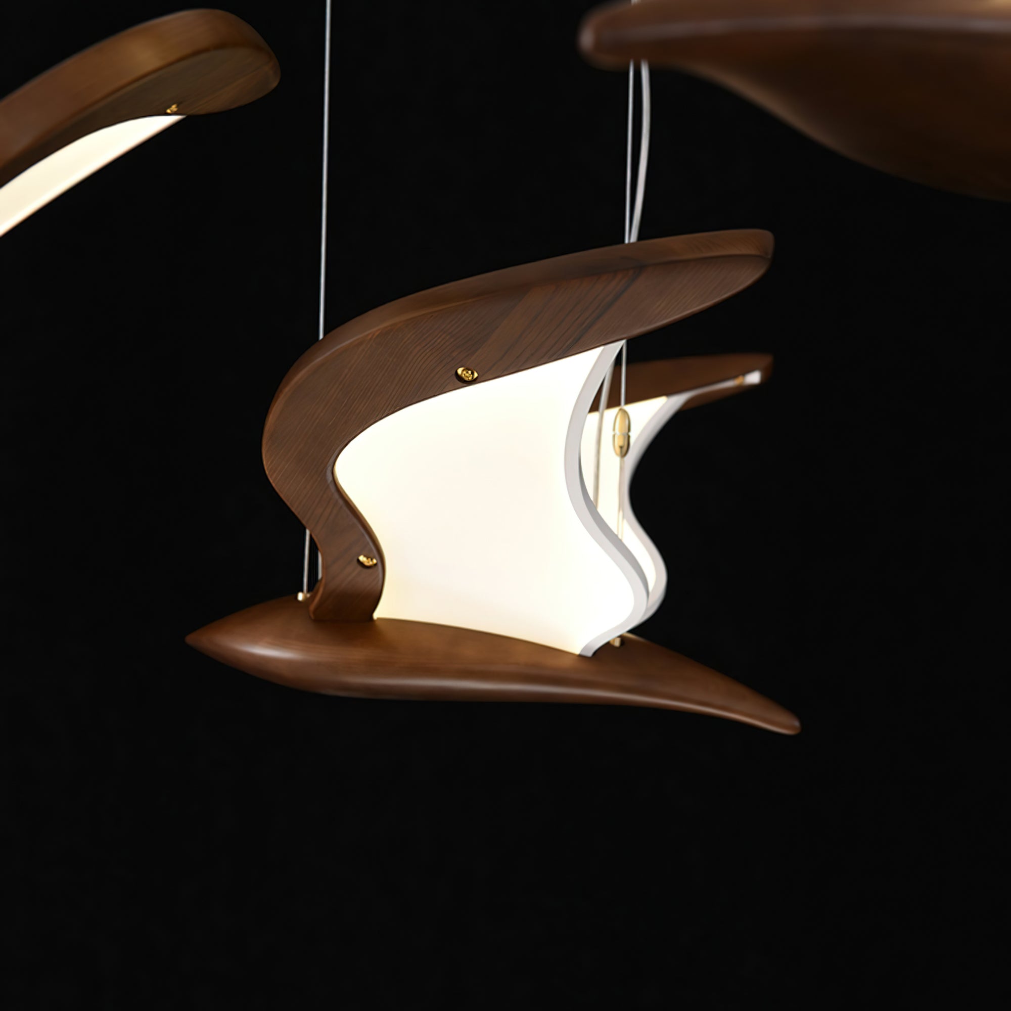 Lustra Kronleuchter Vogelform Holz Skulptur-Letslighting