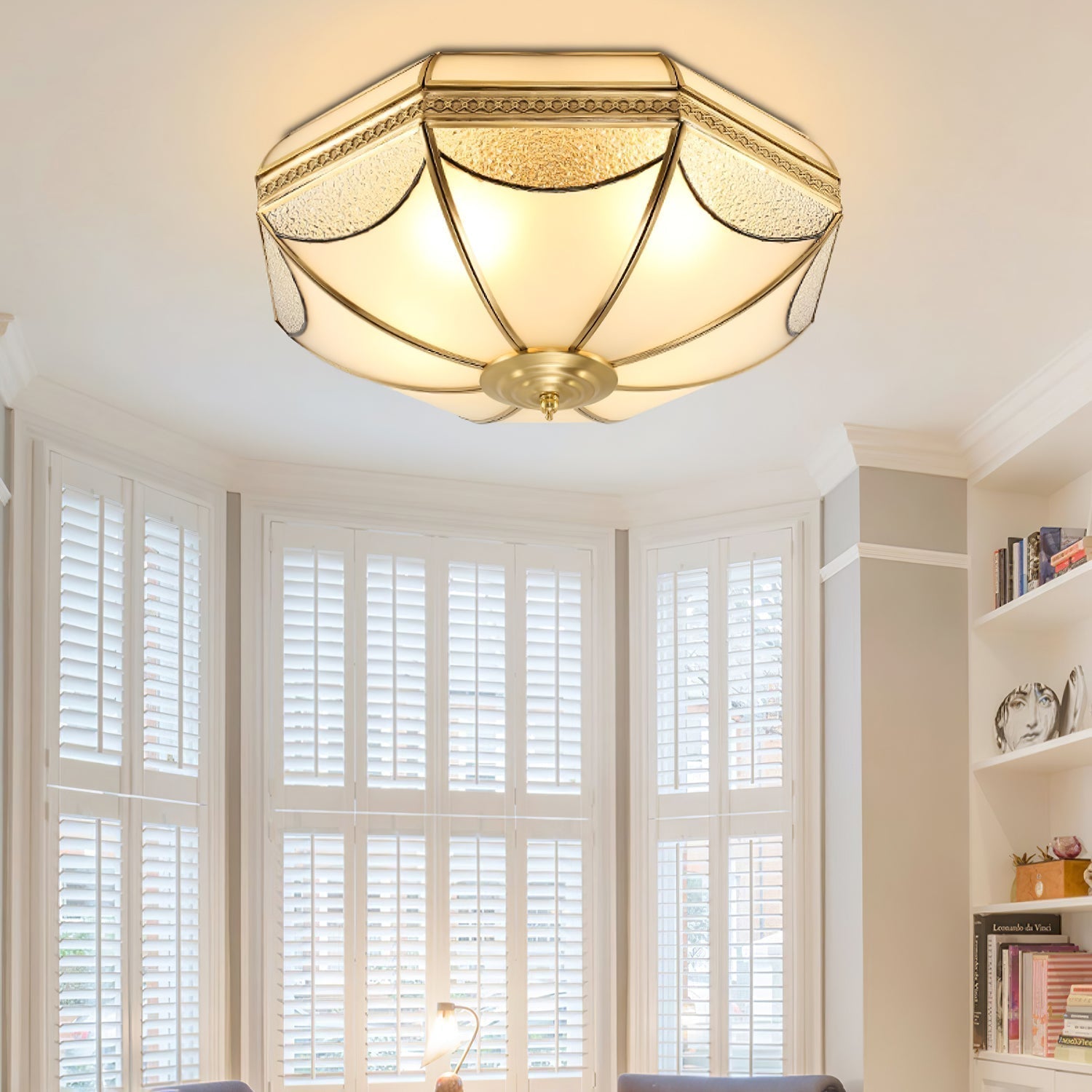 Ellaeara Warehouse Deckenleuchte aus Messing und Glas in Kuppelform-Letslighting