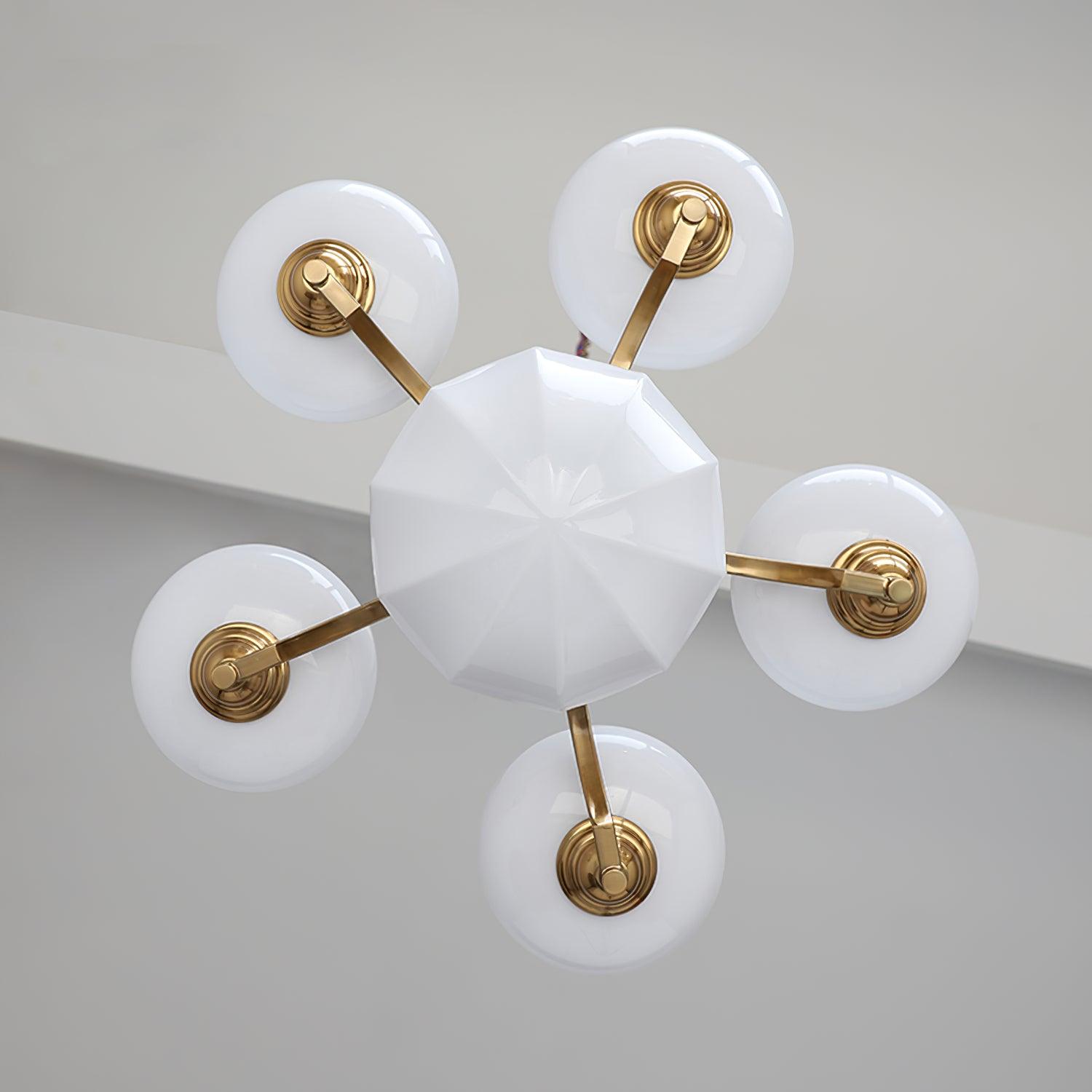 Lustra Kronleuchter Warre Satin Nickel Glas Eisen-Letslighting