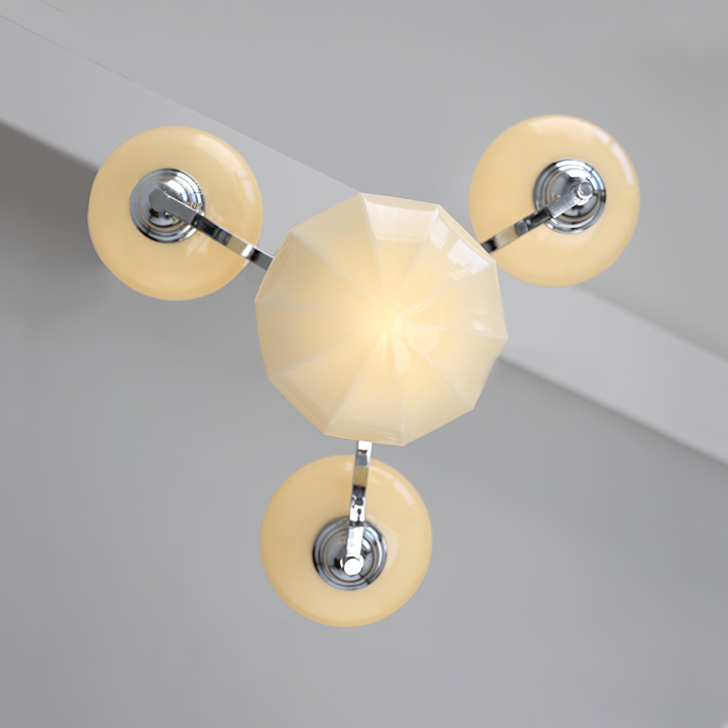 Lustra Kronleuchter Warre Satin Nickel Glas Eisen-Letslighting