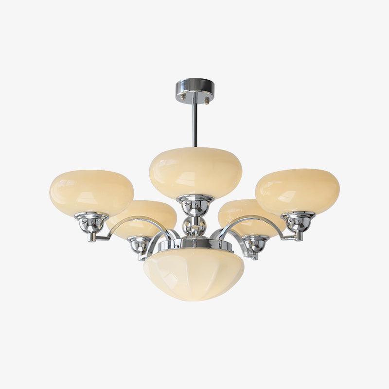 Lustra Kronleuchter Warre Satin Nickel Glas Eisen-Letslighting