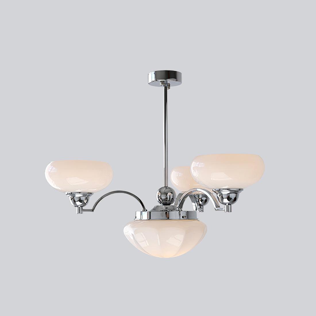 Lustra Kronleuchter Warre Satin Nickel Glas Eisen-Letslighting