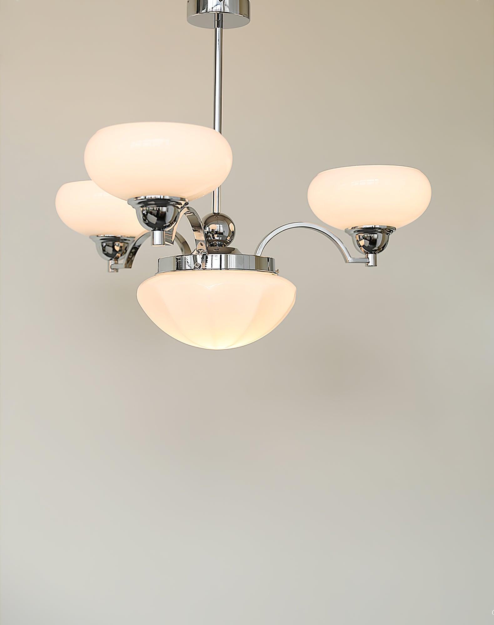Lustra Kronleuchter Warre Satin Nickel Glas Eisen-Letslighting