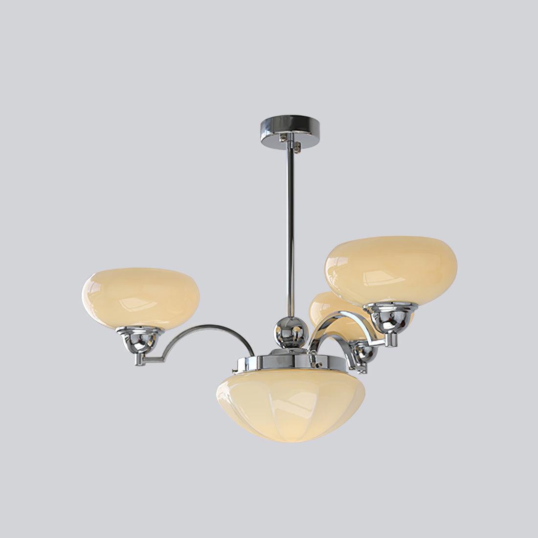Lustra Kronleuchter Warre Satin Nickel Glas Eisen-Letslighting