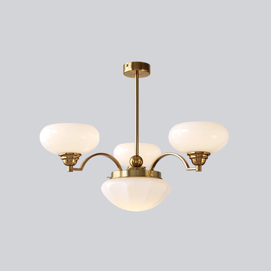 Lustra Kronleuchter Warre Satin Nickel Glas Eisen-Letslighting