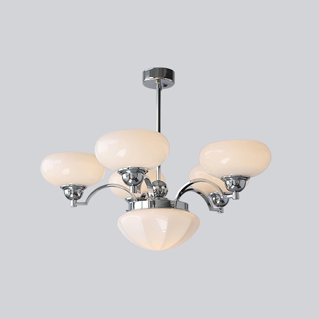 Lustra Kronleuchter Warre Satin Nickel Glas Eisen-Letslighting