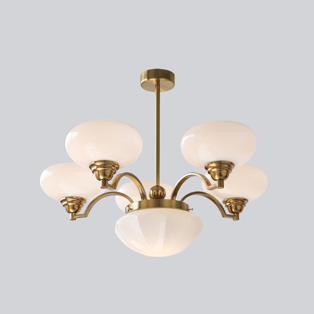 Lustra Kronleuchter Warre Satin Nickel Glas Eisen-Letslighting