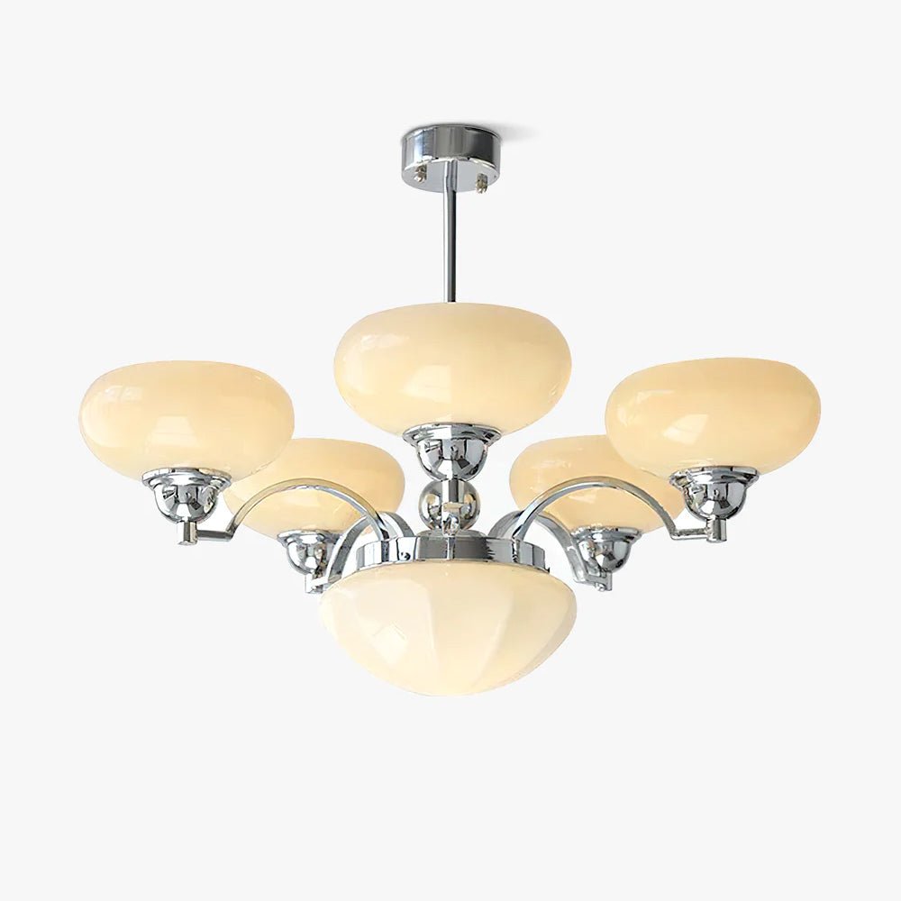 Lustra Kronleuchter Warre Satin Nickel Glas Eisen-Letslighting