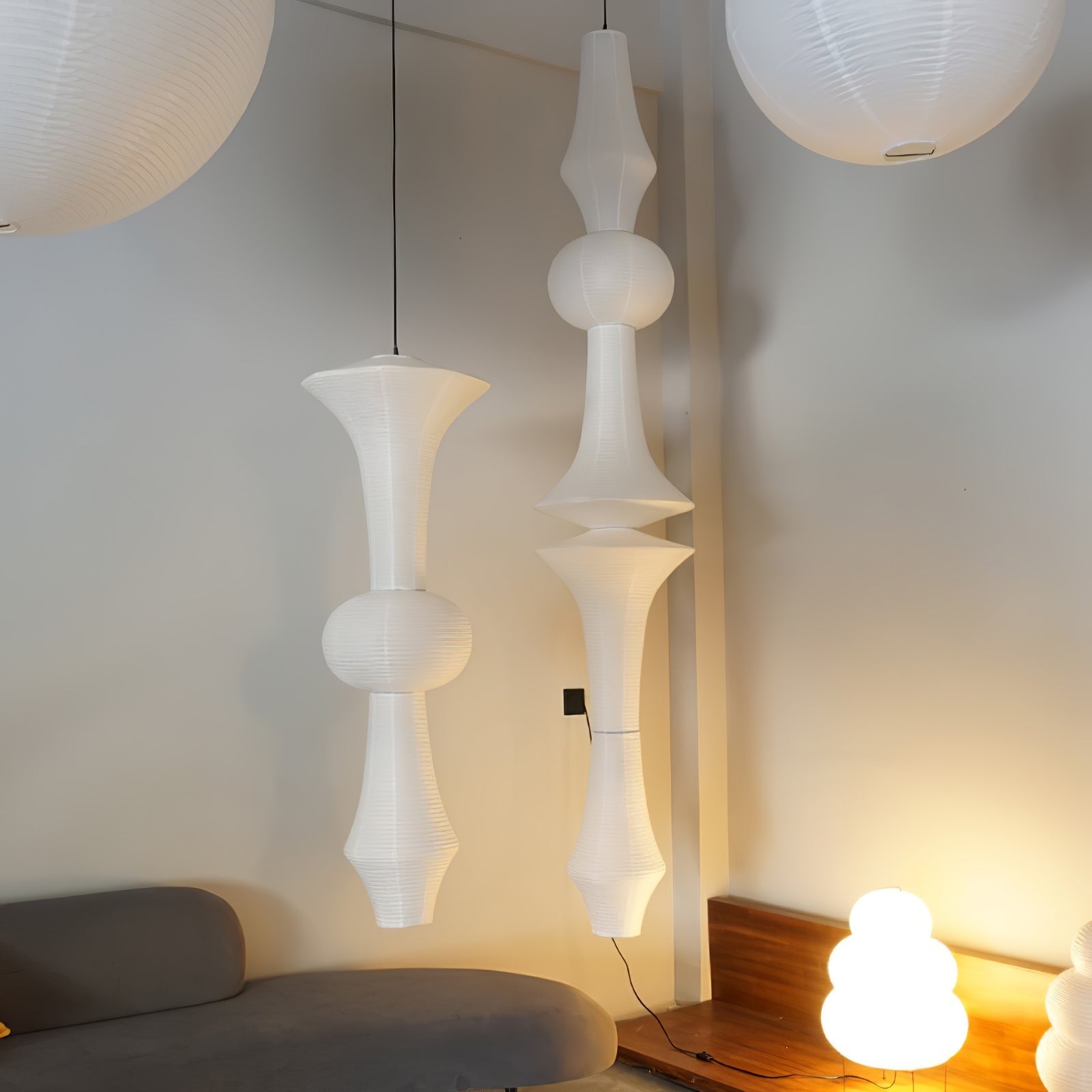 Washi Paper E Pendant Light - Blowlighting