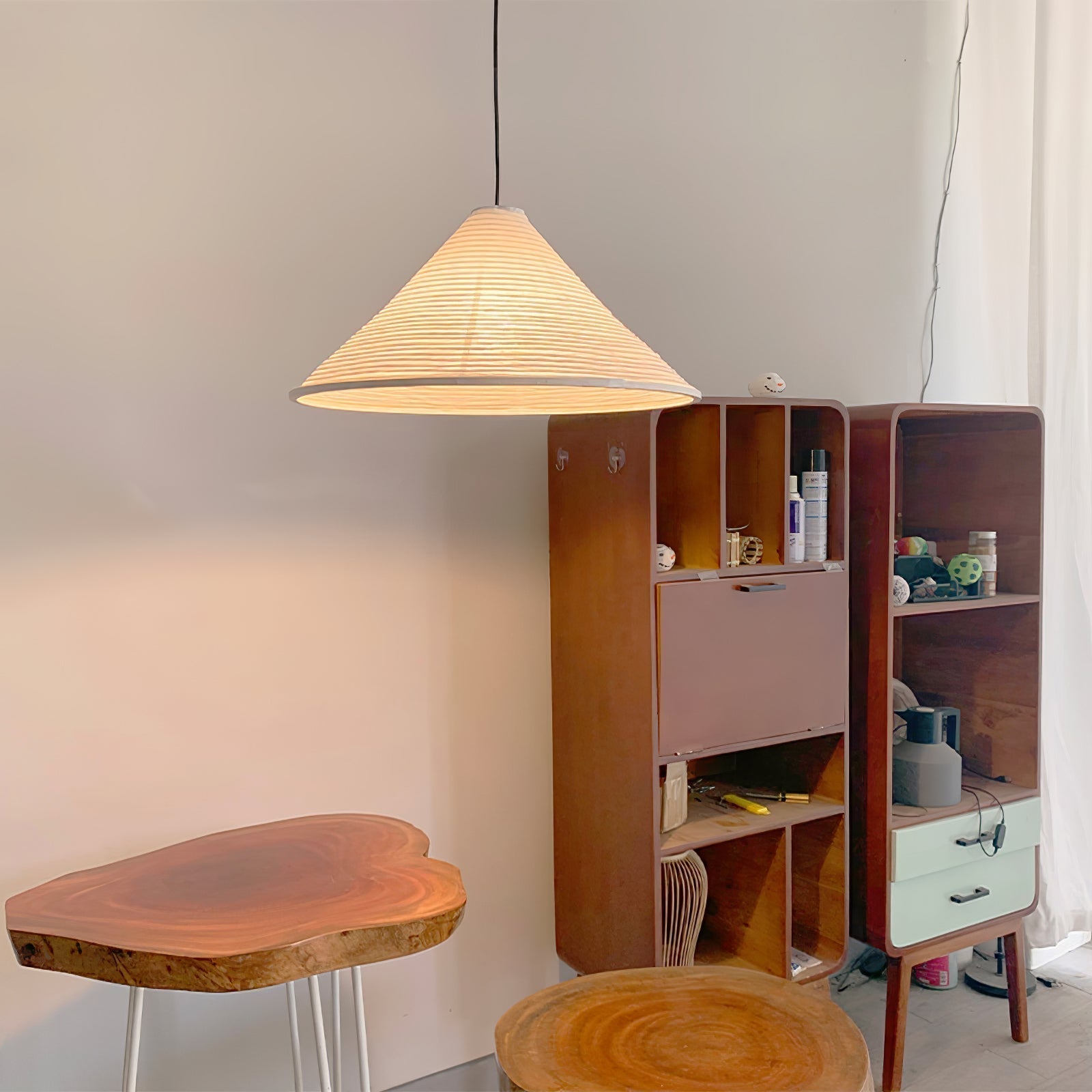 Washi Paper Pyramid Pendant Lamp - Blowlighting