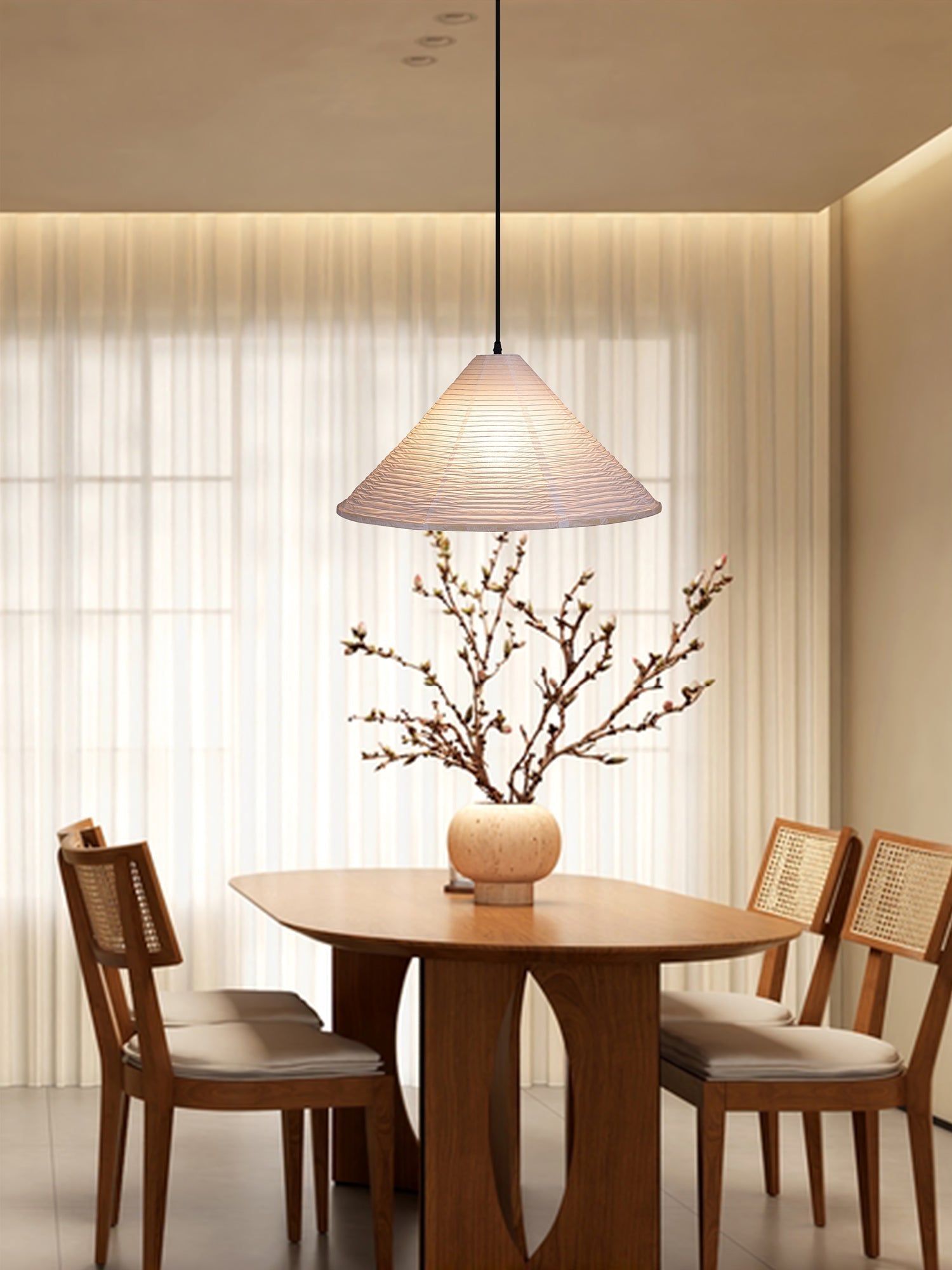 Washi Paper Pyramid Pendant Lamp - Blowlighting