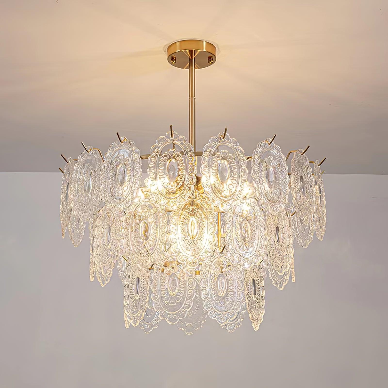 Lustra Lüster Welle Glas Schmiedeeisen Elegant-Letslighting