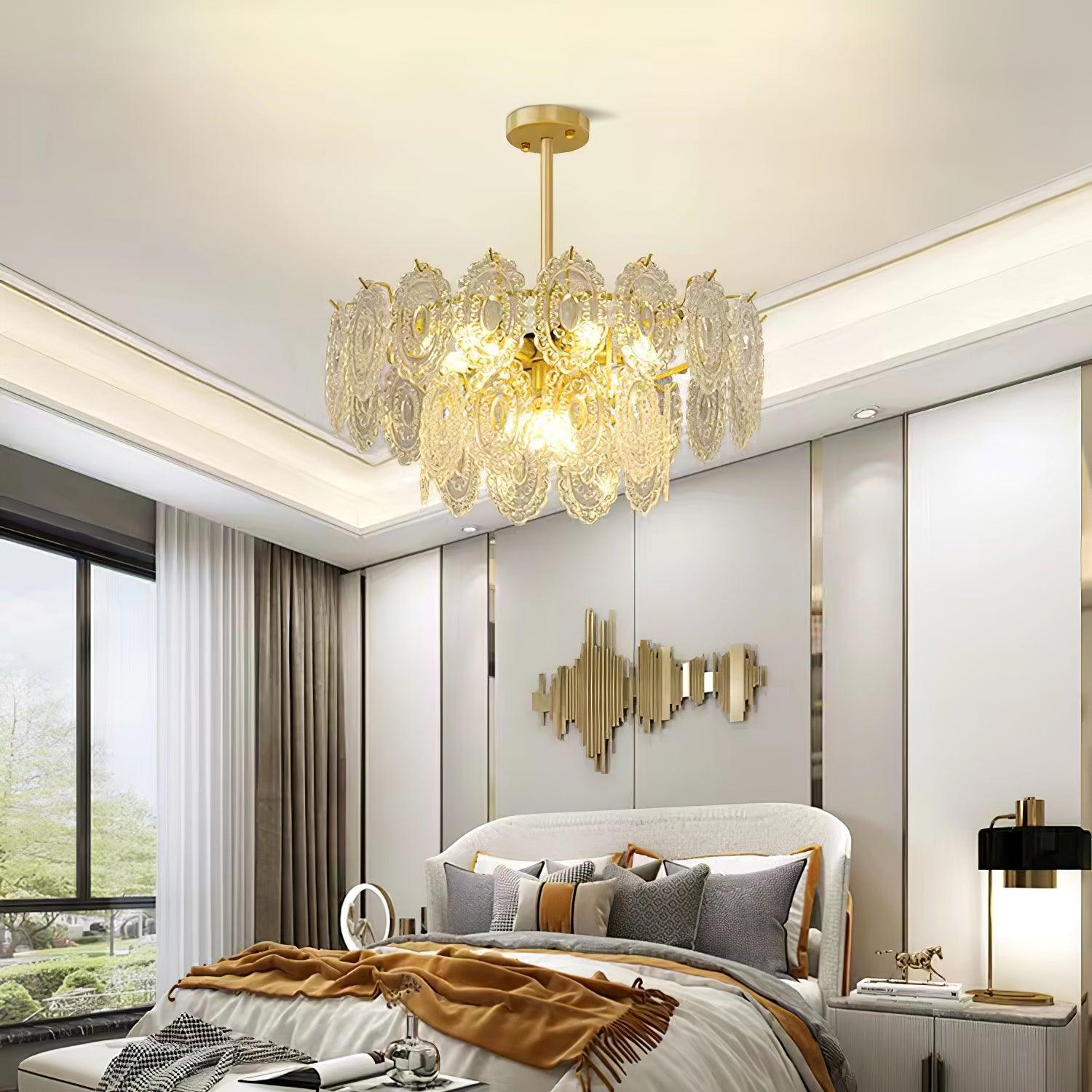 Lustra Lüster Welle Glas Schmiedeeisen Elegant-Letslighting